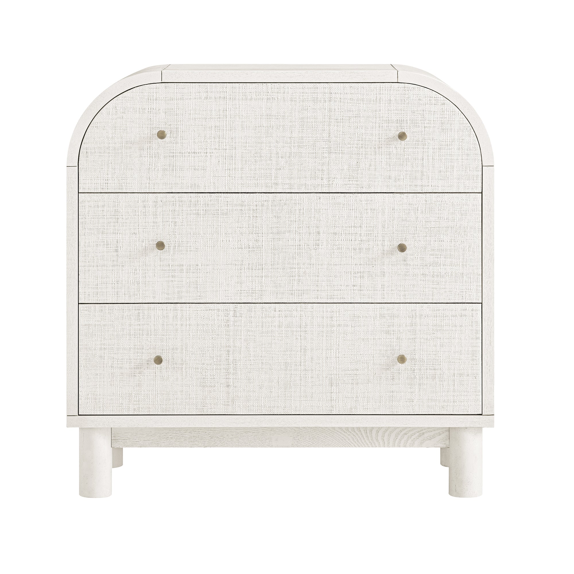 Maude Chest of 3 Drawers, Washed White Ash with Raffia - Image 5
