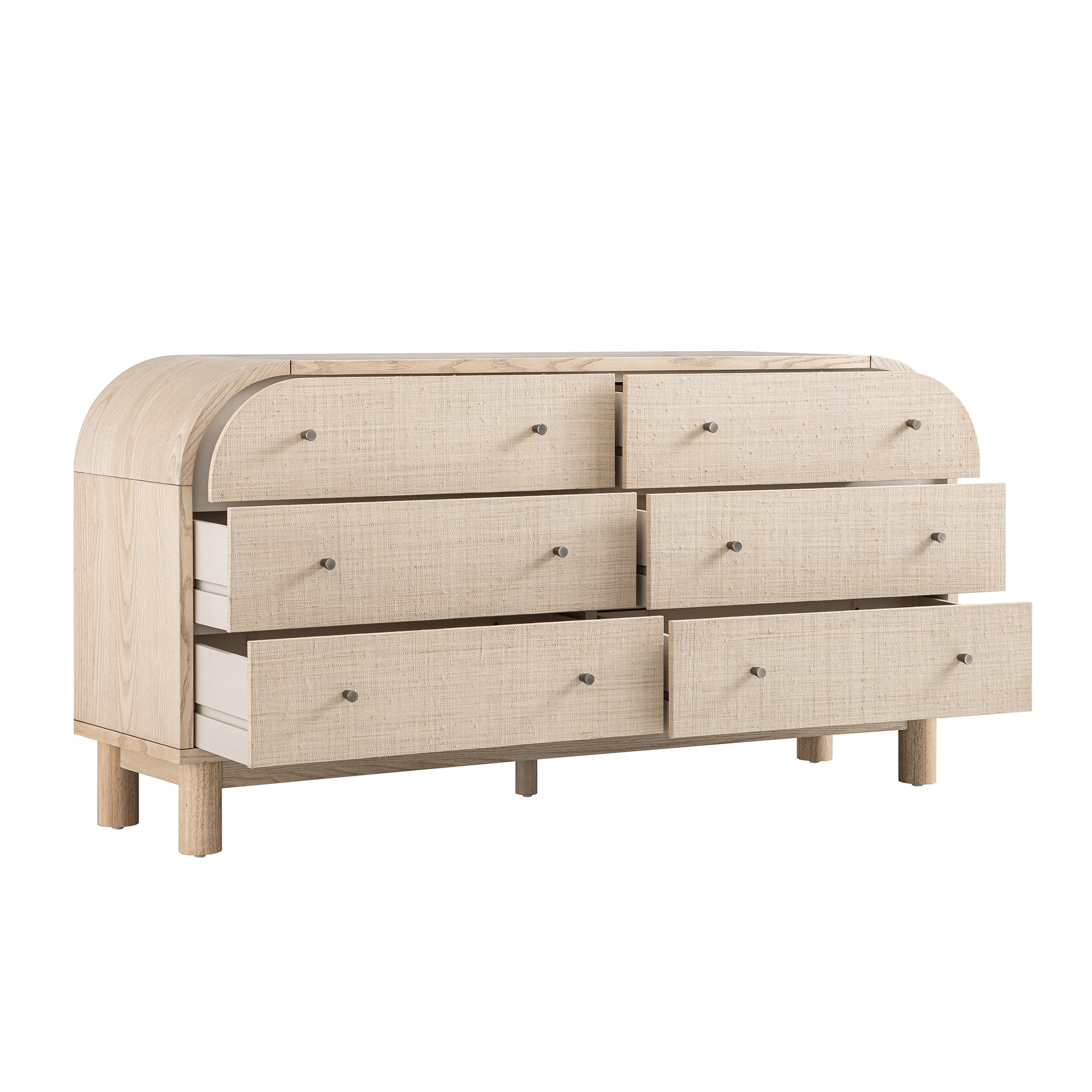Maude Chest of 6 Drawers, Natural Ash with Raffia - Image 4