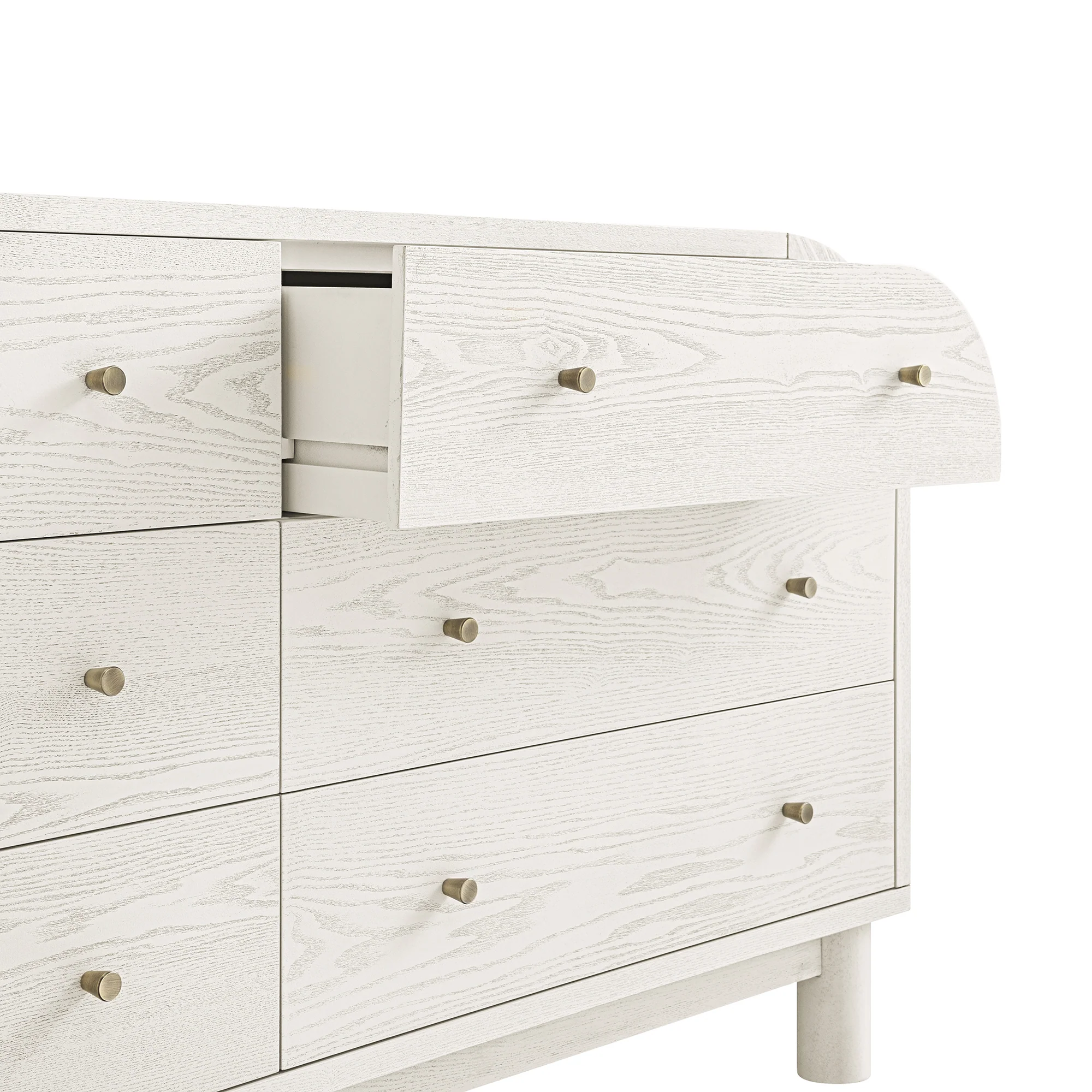 Maude Chest of 6 Drawers, Washed White Ash - Image 13