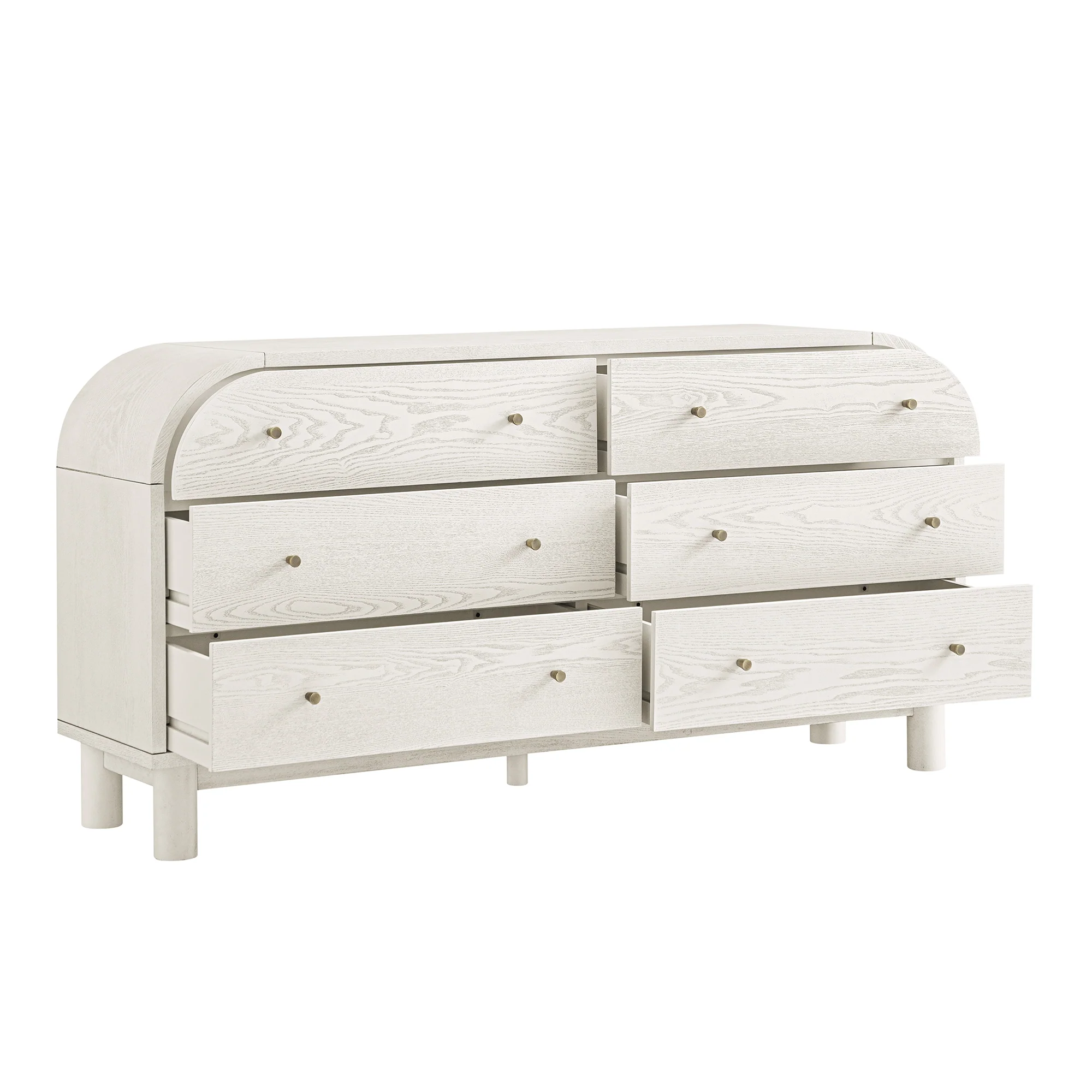 Maude Chest of 6 Drawers, Washed White Ash - Image 8