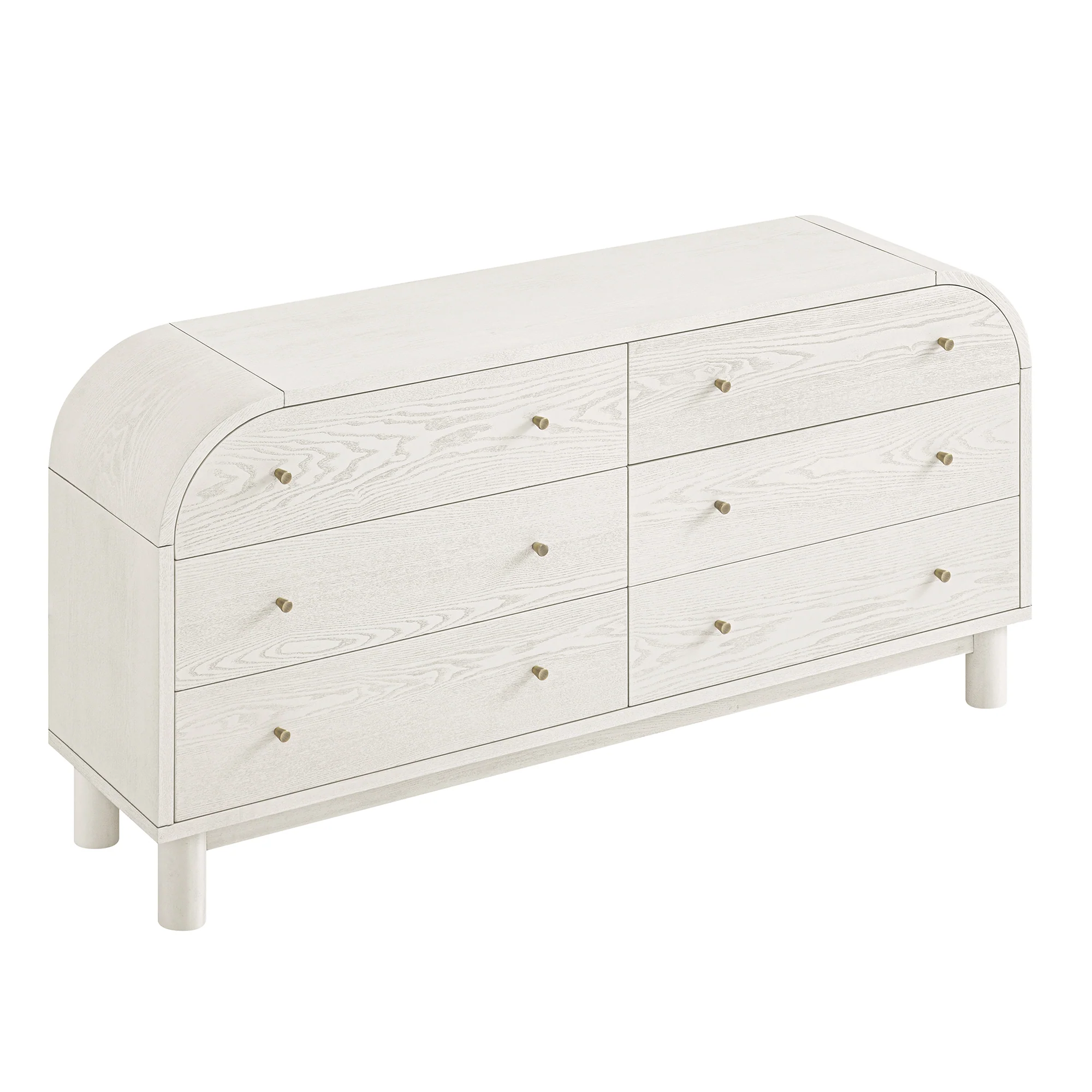 Maude Chest of 6 Drawers, Washed White Ash - Image 9
