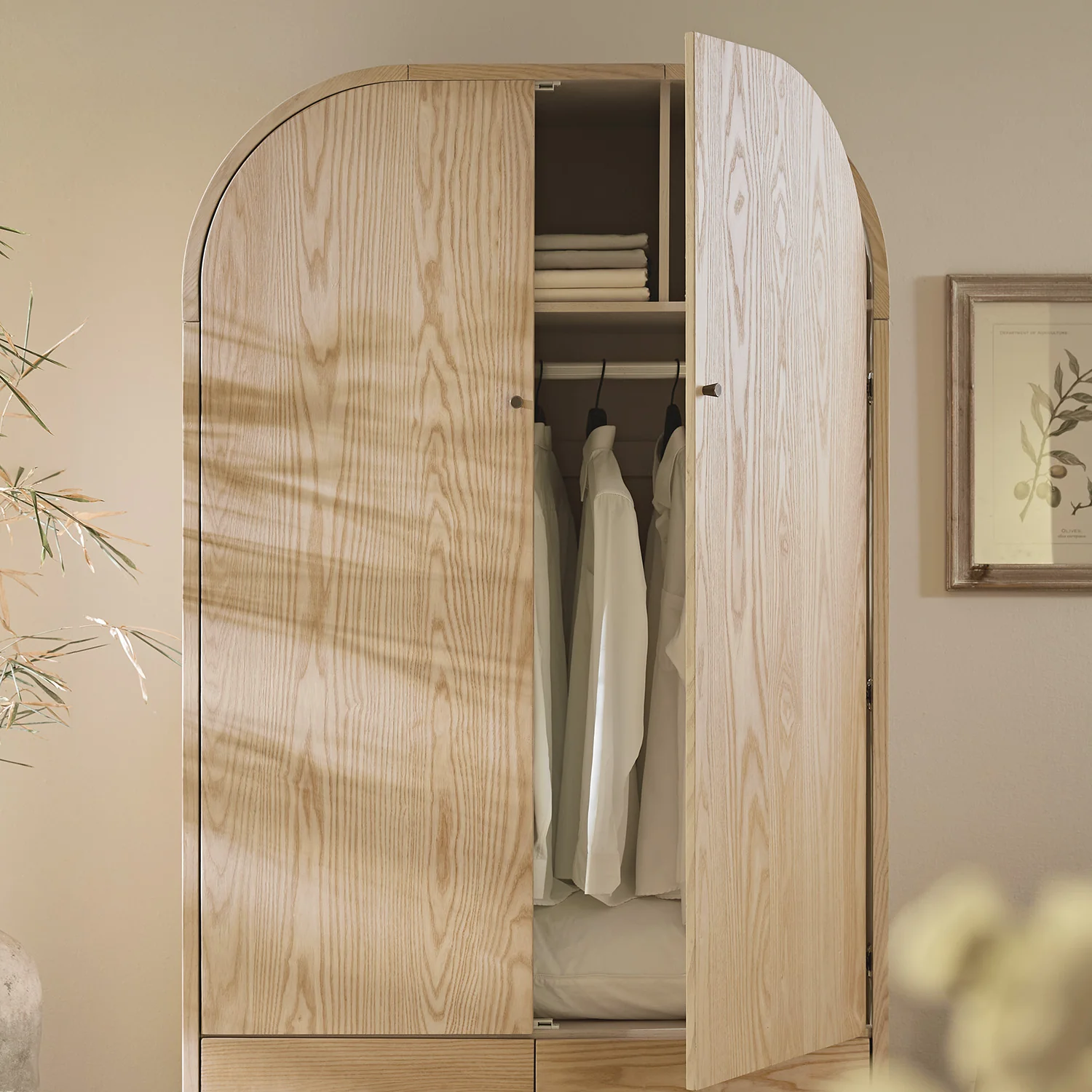 Maude Double Wardrobe, Natural Ash - Image 4