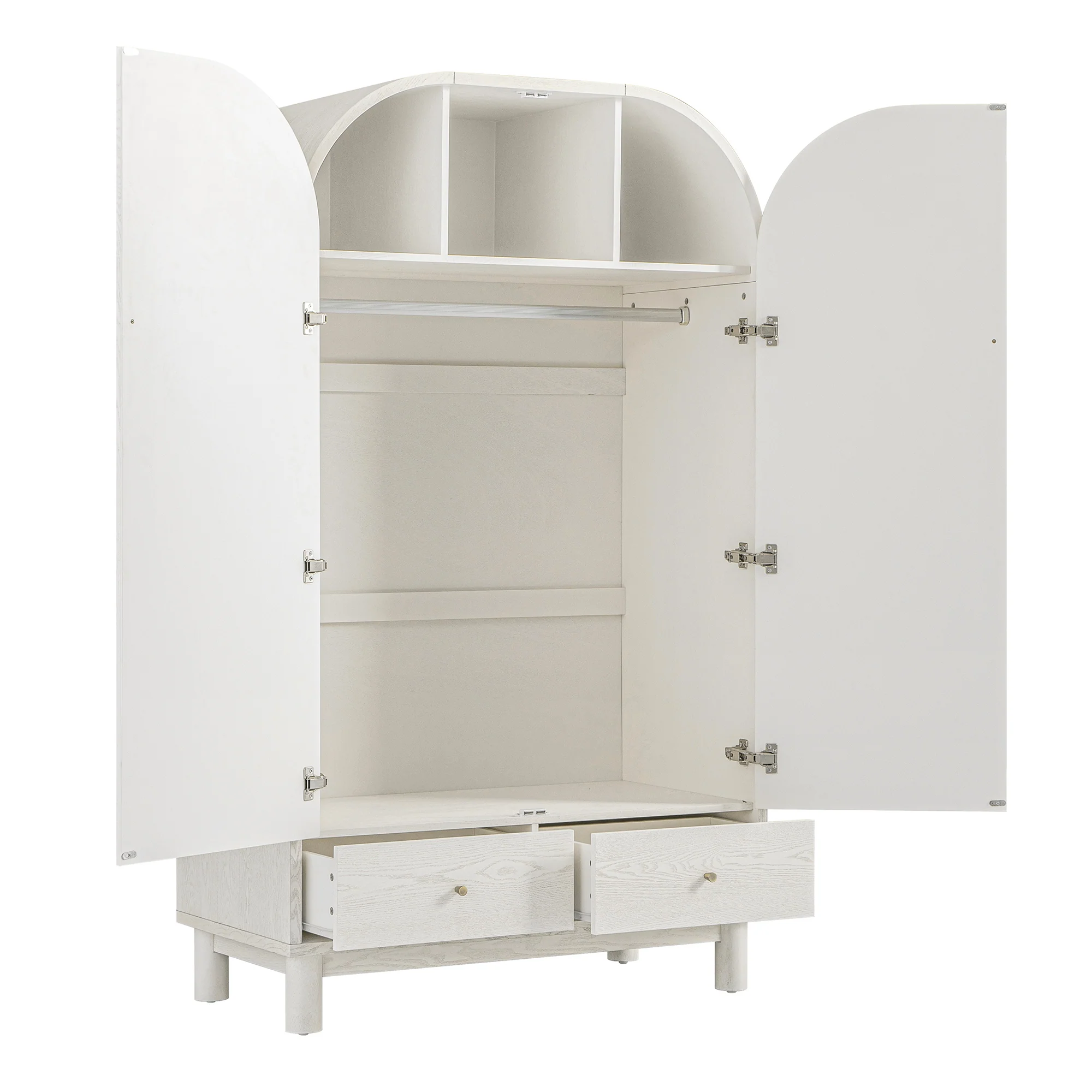 Maude Double Wardrobe, Washed White Ash - Image 11