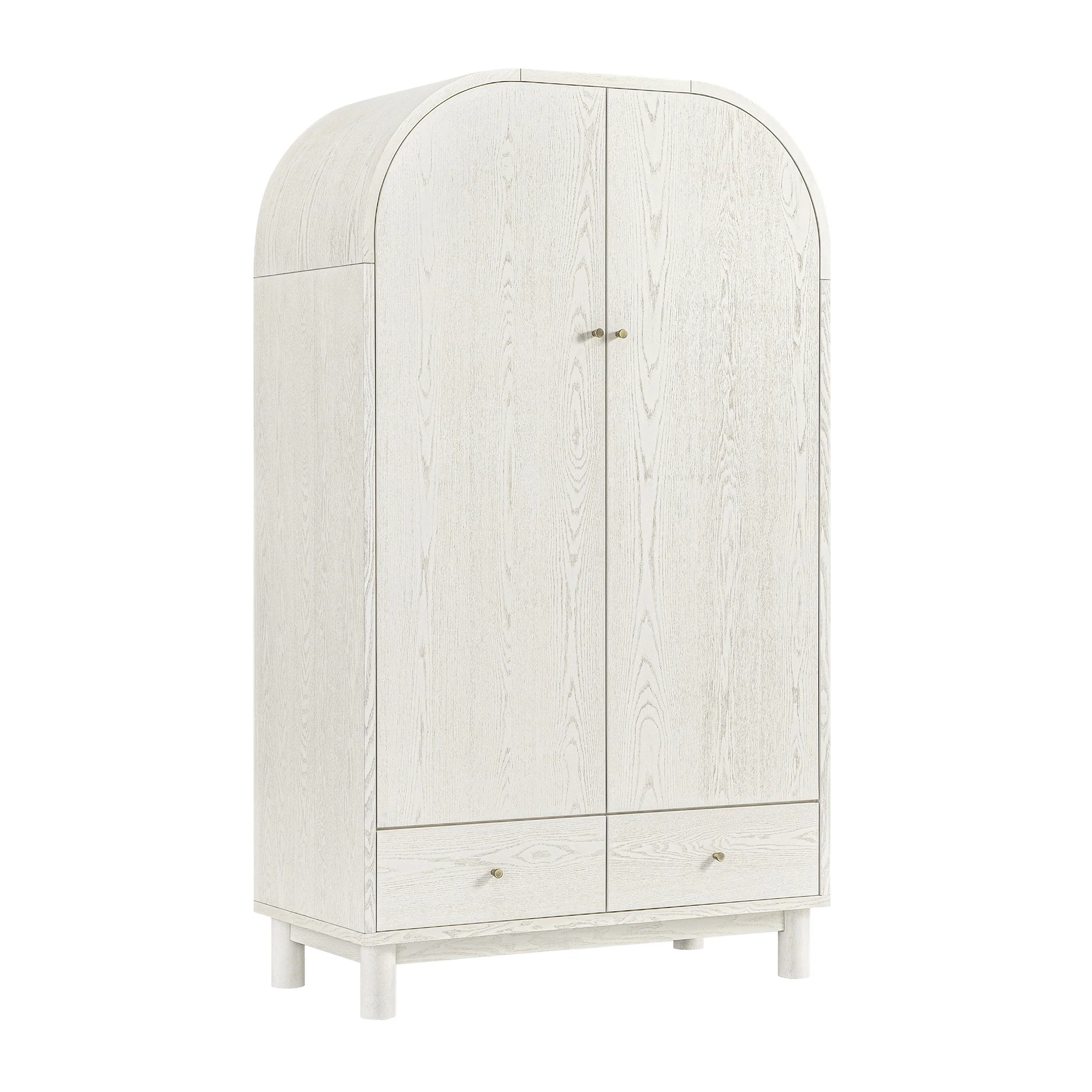 Maude Double Wardrobe, Washed White Ash - Image 9