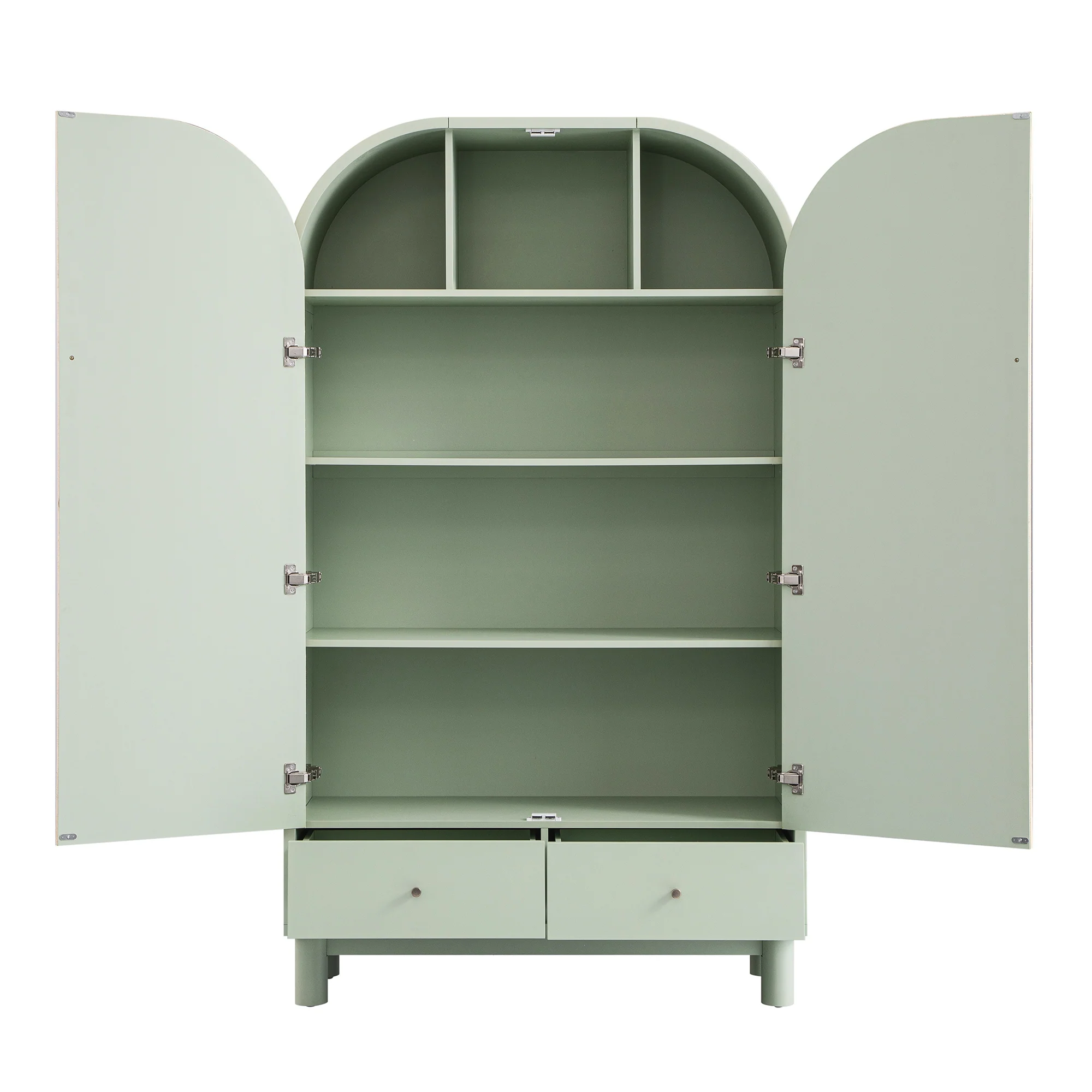 Maude Large Storage Cabinet, Muted Pistachio Ash with Raffia - Image 11