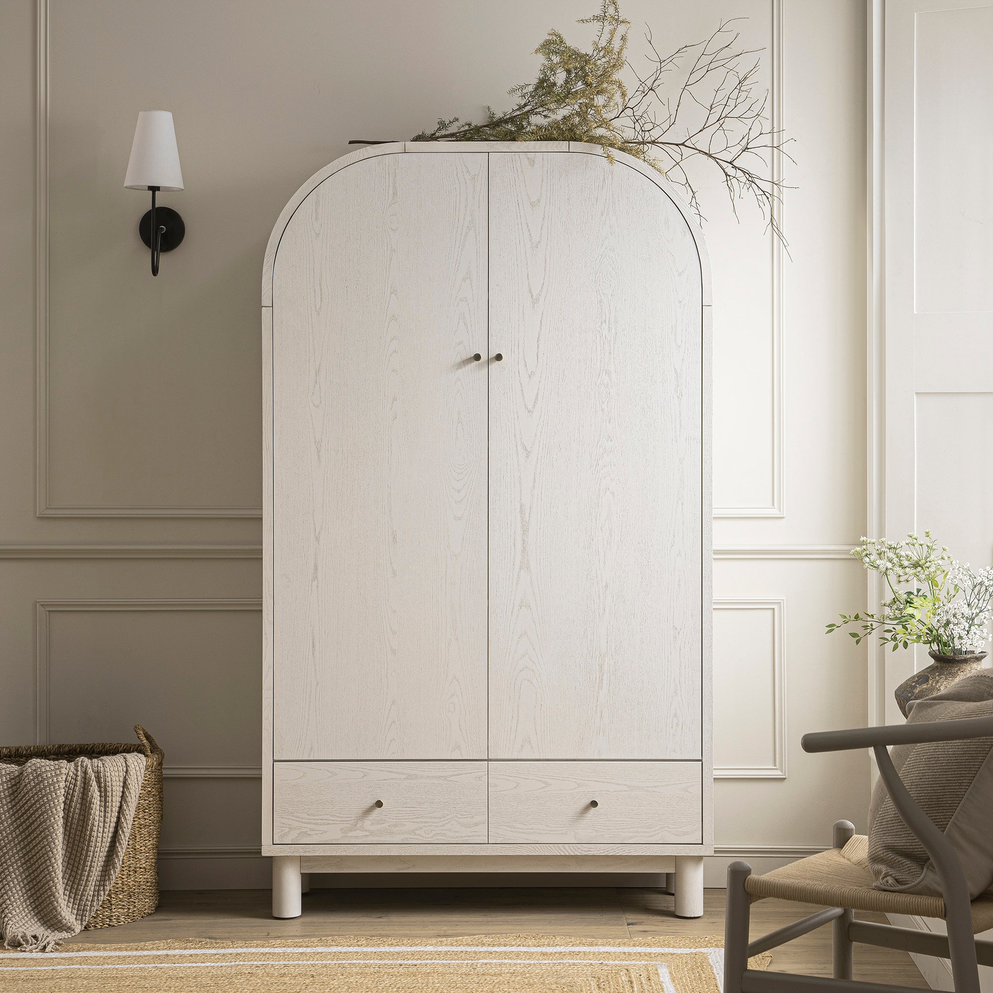 Maude Large Storage Cabinet, Washed White Ash - Image 2
