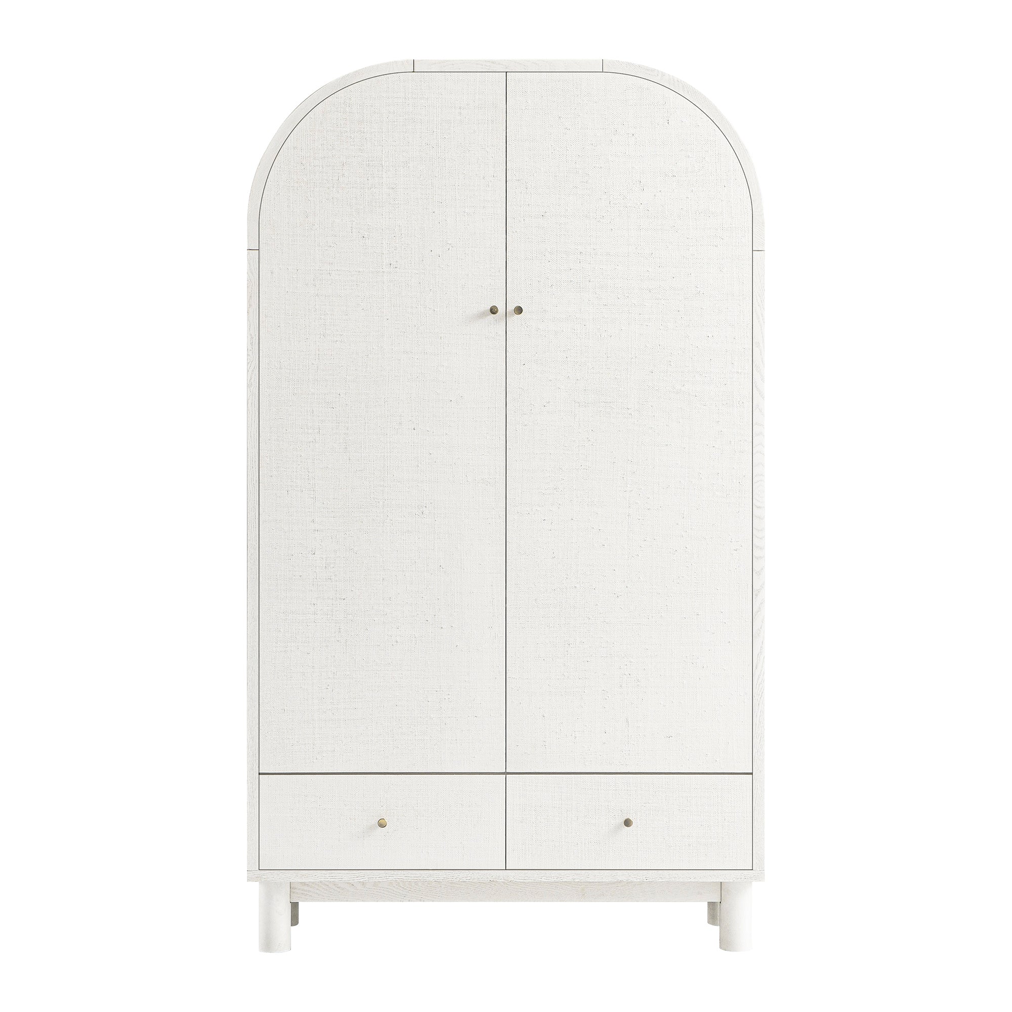 Maude Large Storage Cabinet, Washed White Ash with Raffia - Image 7