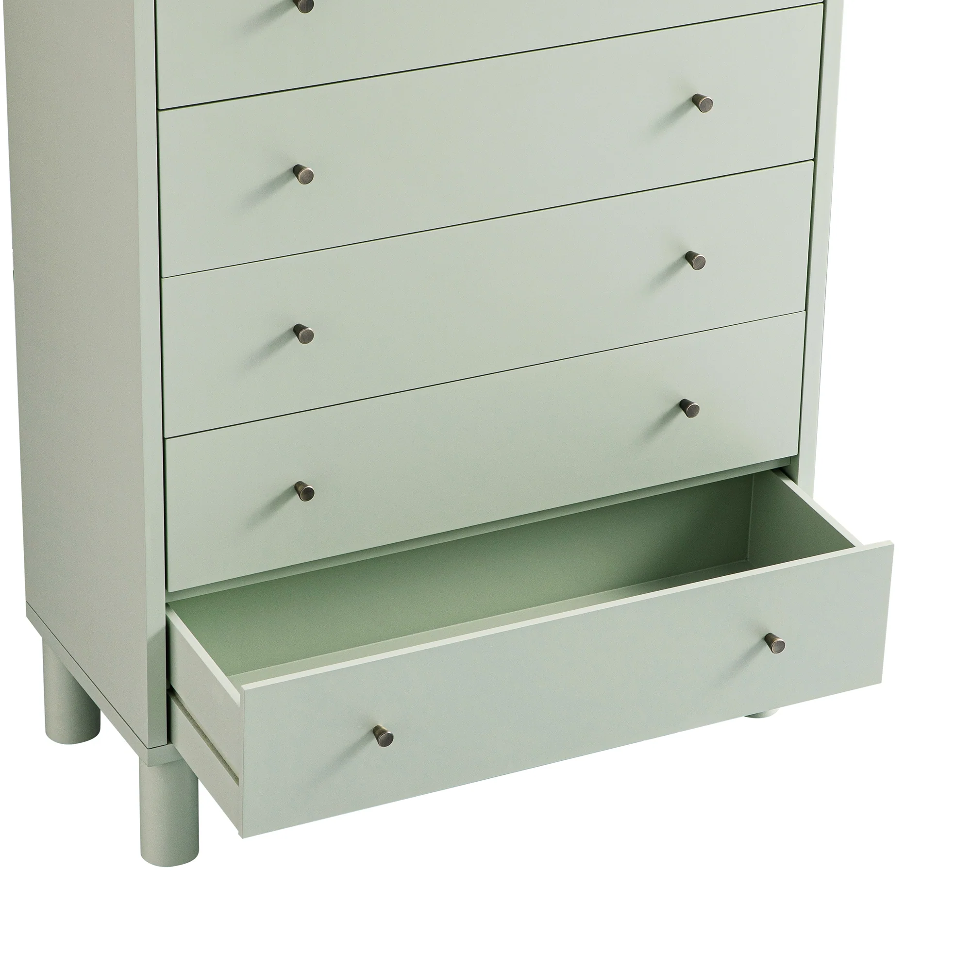 Maude Tall Chest, Muted Pistachio Ash with Raffia - Image 15