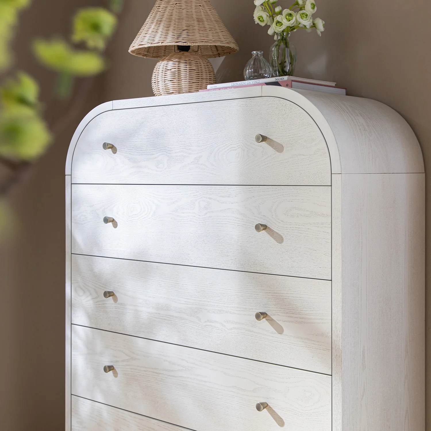 Maude Tall Chest, Washed White Ash - Image 4