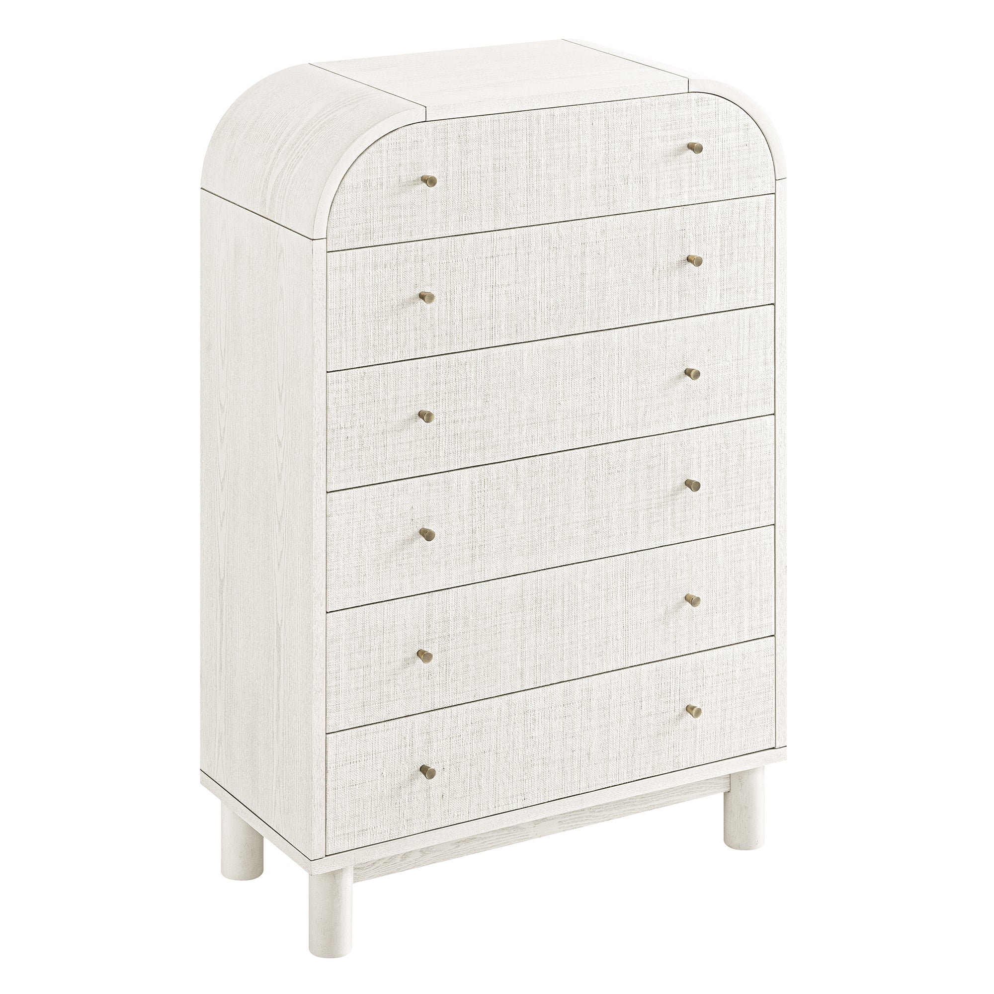 Maude Tall Chest, Washed White Ash with Raffia - Image 10