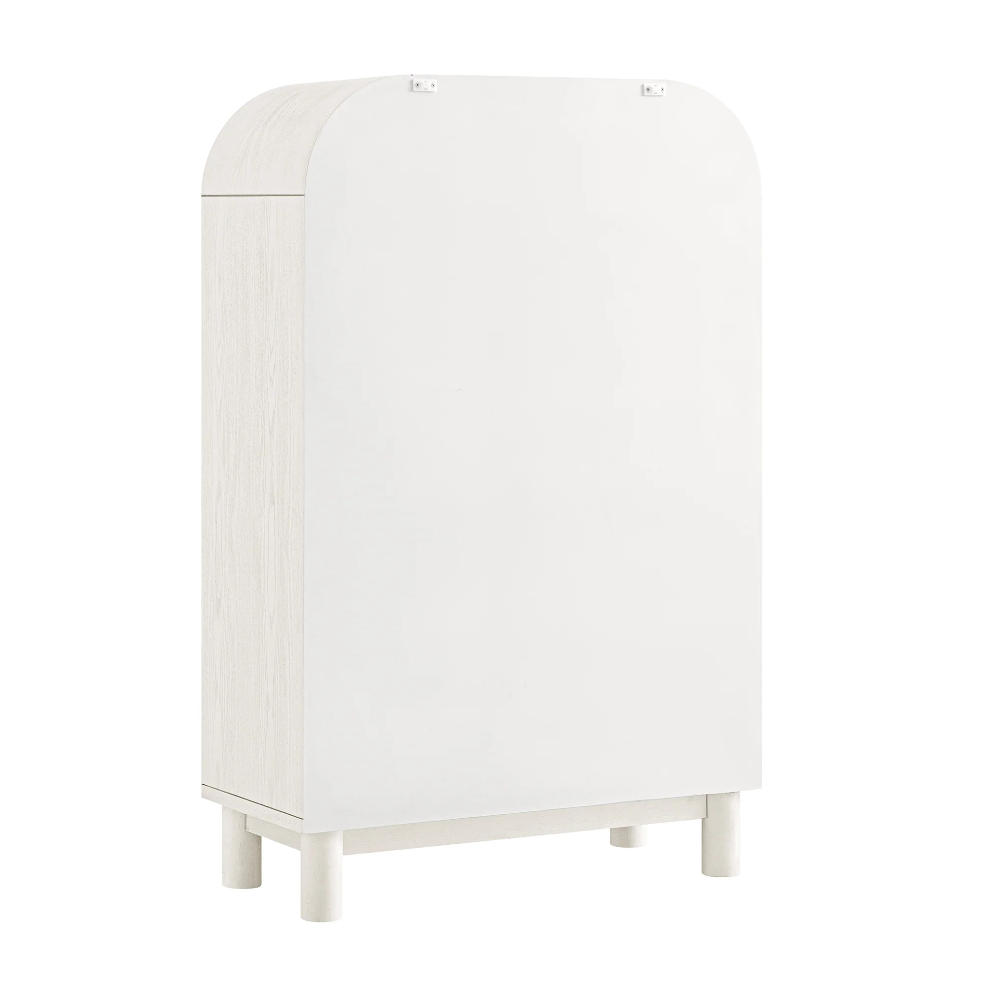 Maude Tall Chest, Washed White Ash with Raffia - Image 12