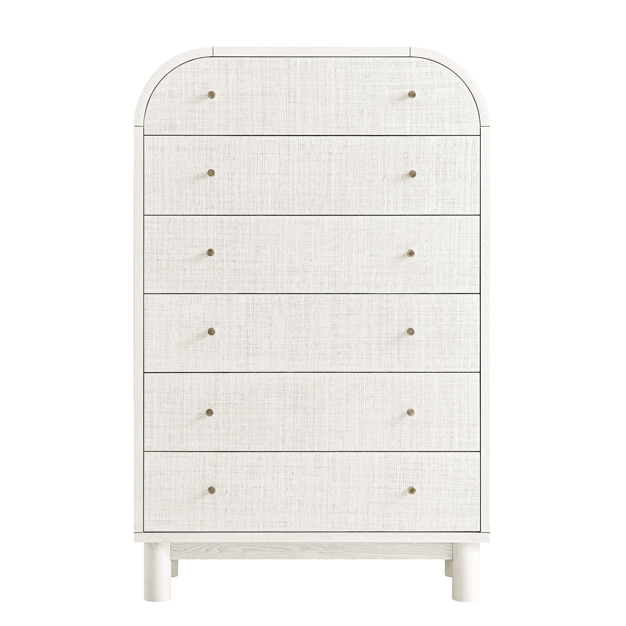 Maude Tall Chest, Washed White Ash with Raffia - Image 6