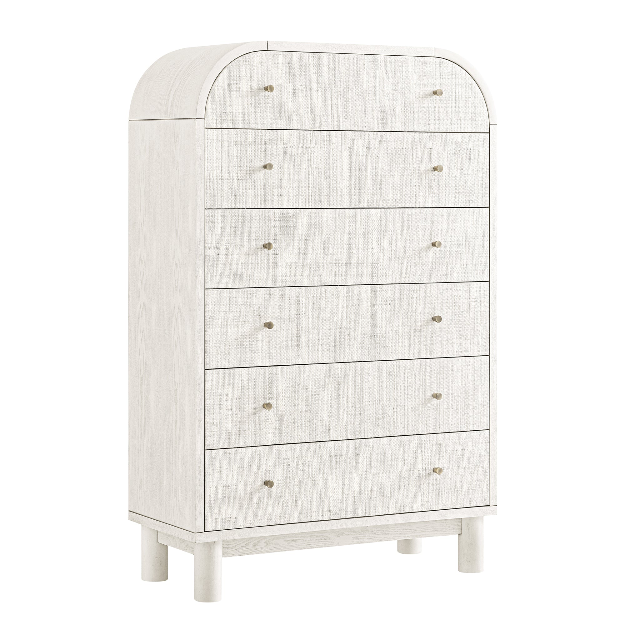 Maude Tall Chest, Washed White Ash with Raffia - Image 7