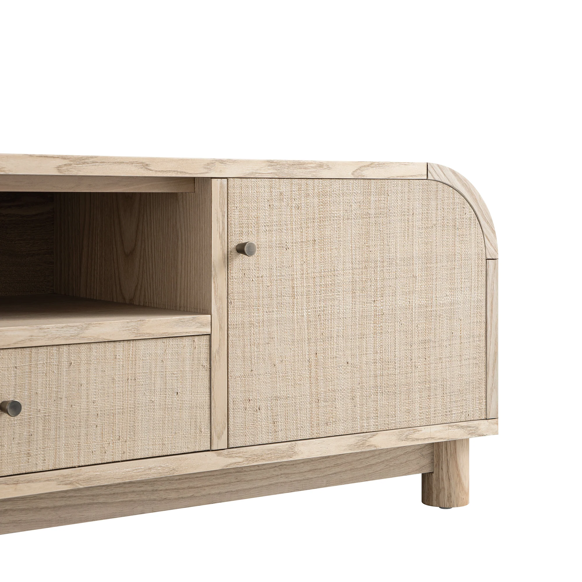 Maude TV Unit, Natural Ash with Raffia - Image 10
