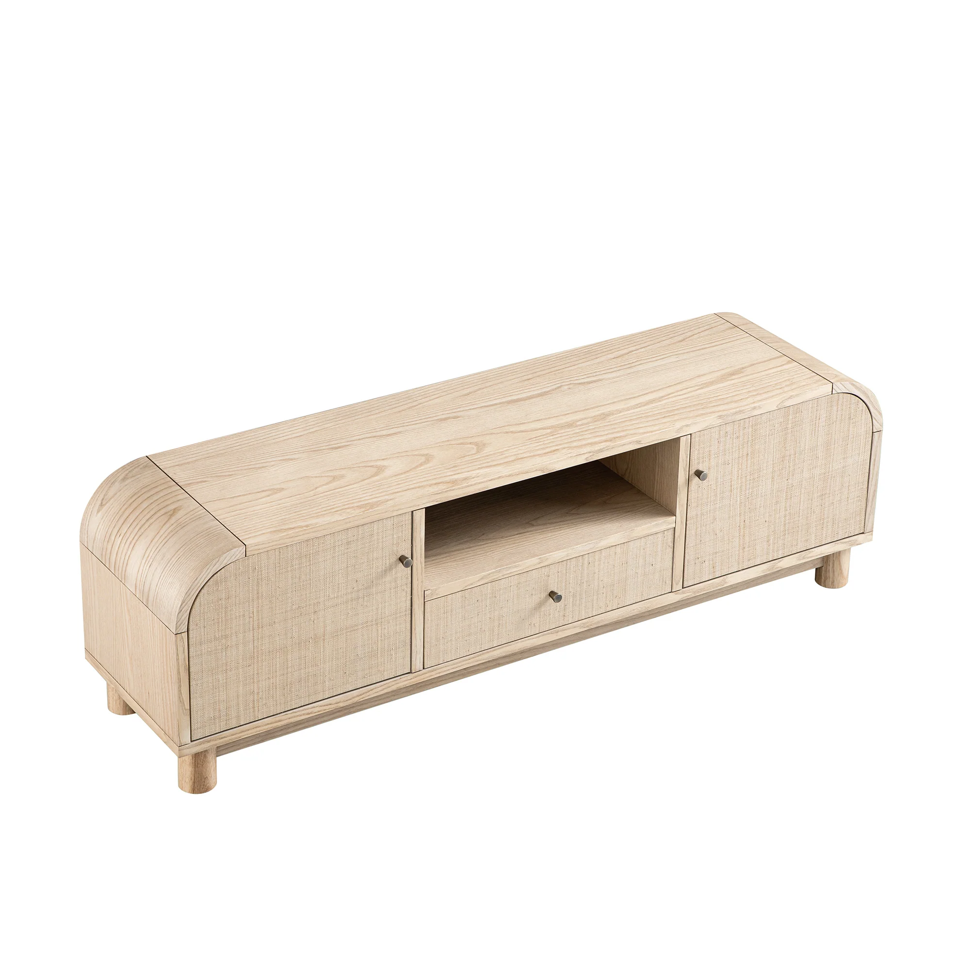 Maude TV Unit, Natural Ash with Raffia - Image 5