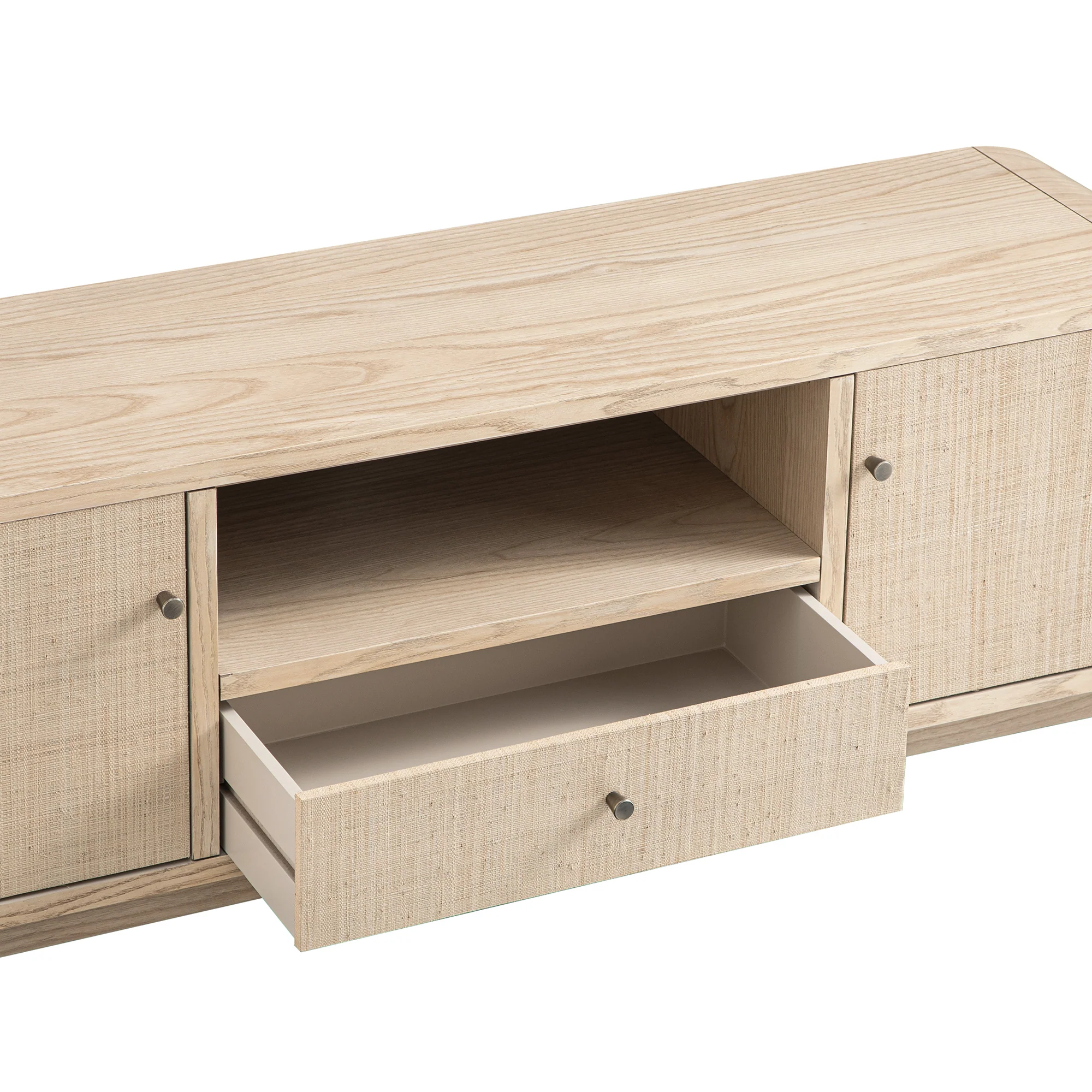 Maude TV Unit, Natural Ash with Raffia - Image 9
