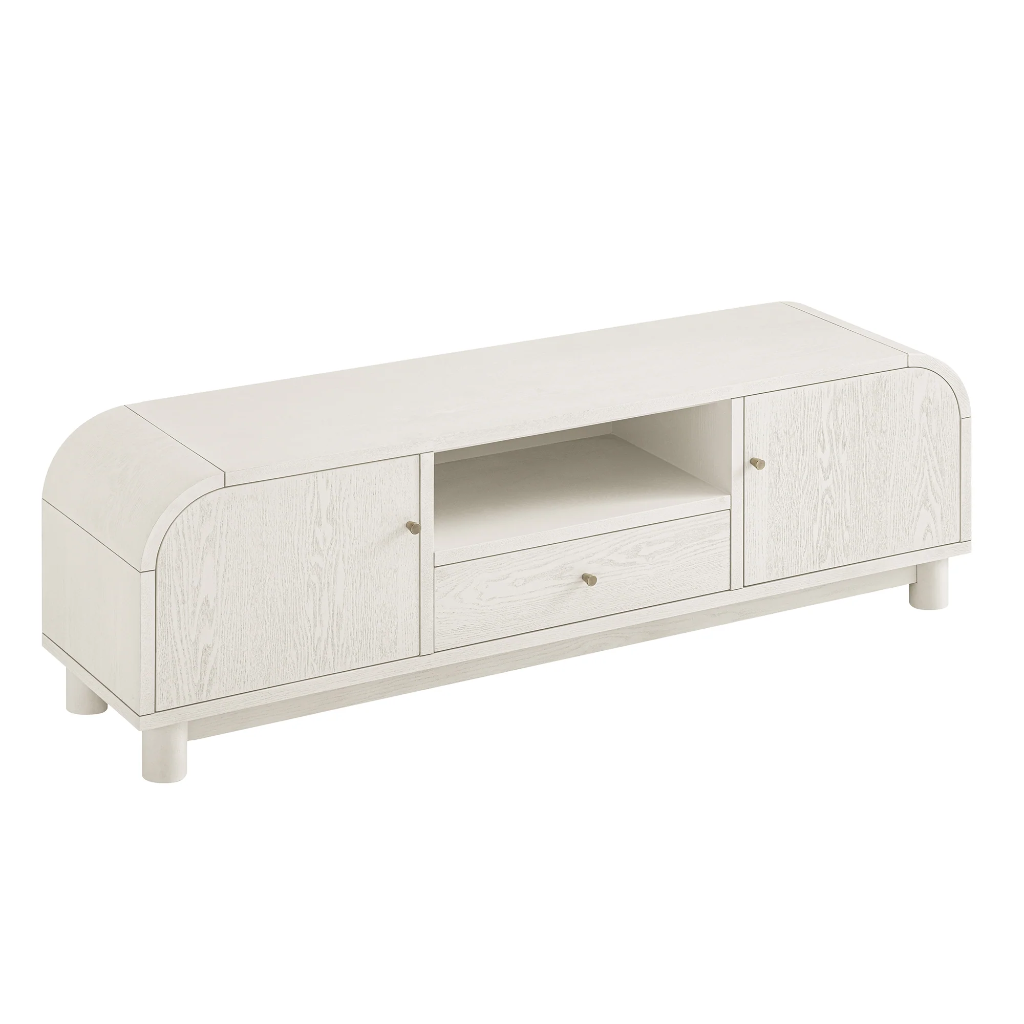 Maude TV Unit, Washed White Ash - Image 9