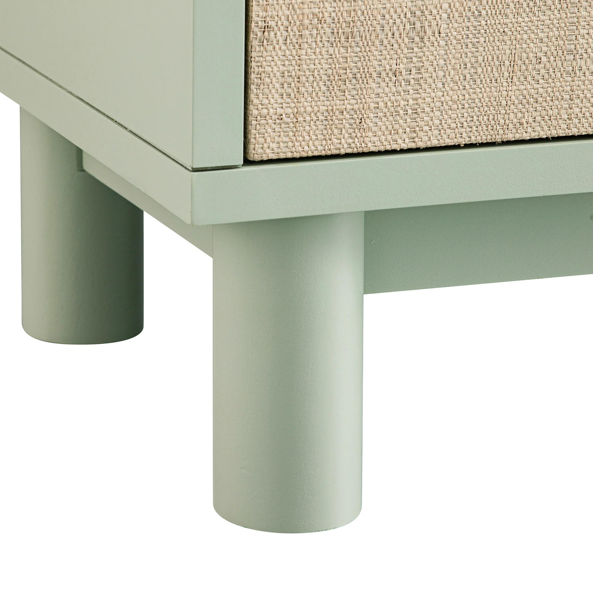 Maude Wide 3-Drawer Sideboard, Muted Pistachio Ash with Raffia - Image 11