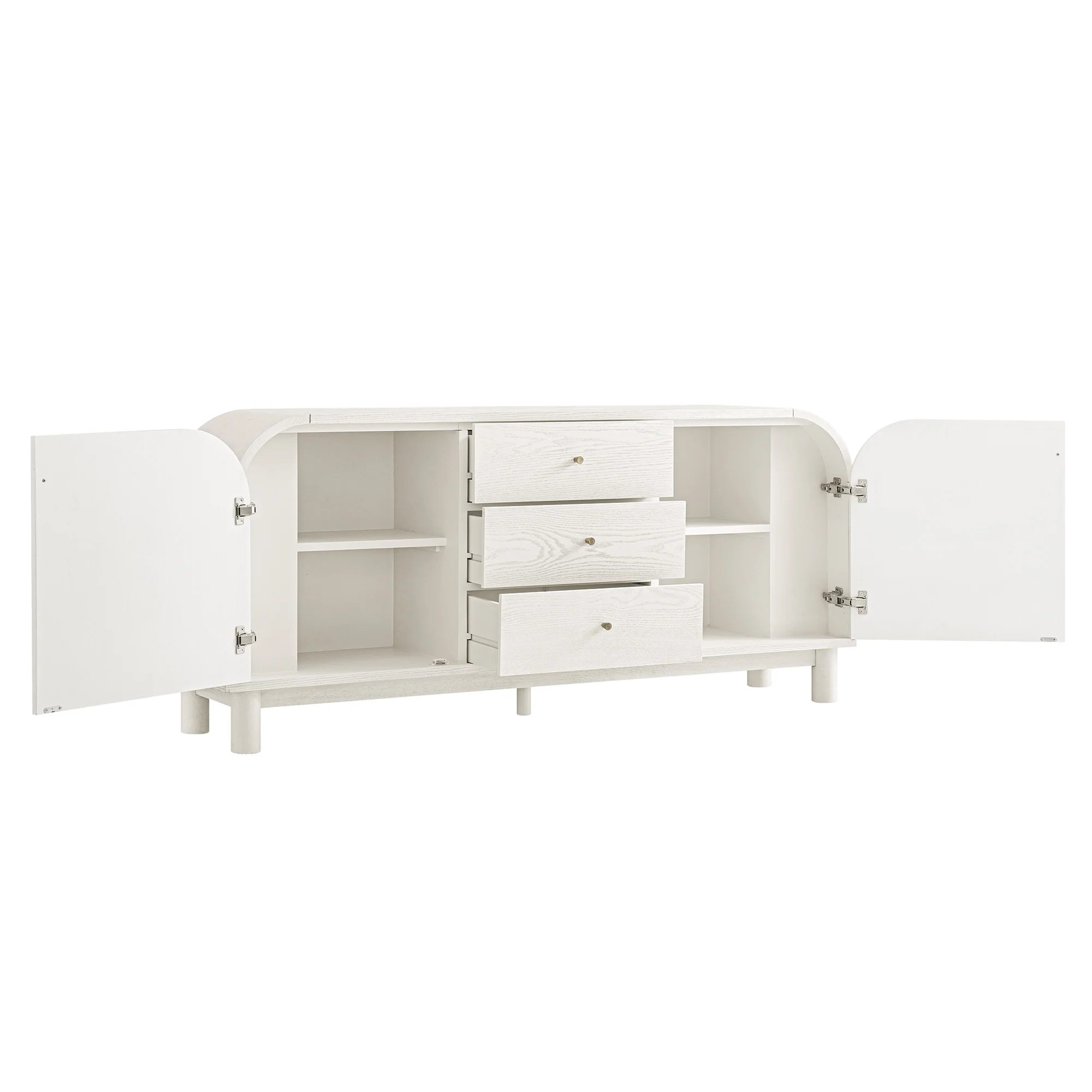 Maude Wide 3-Drawer Sideboard, Washed White Ash - Image 11