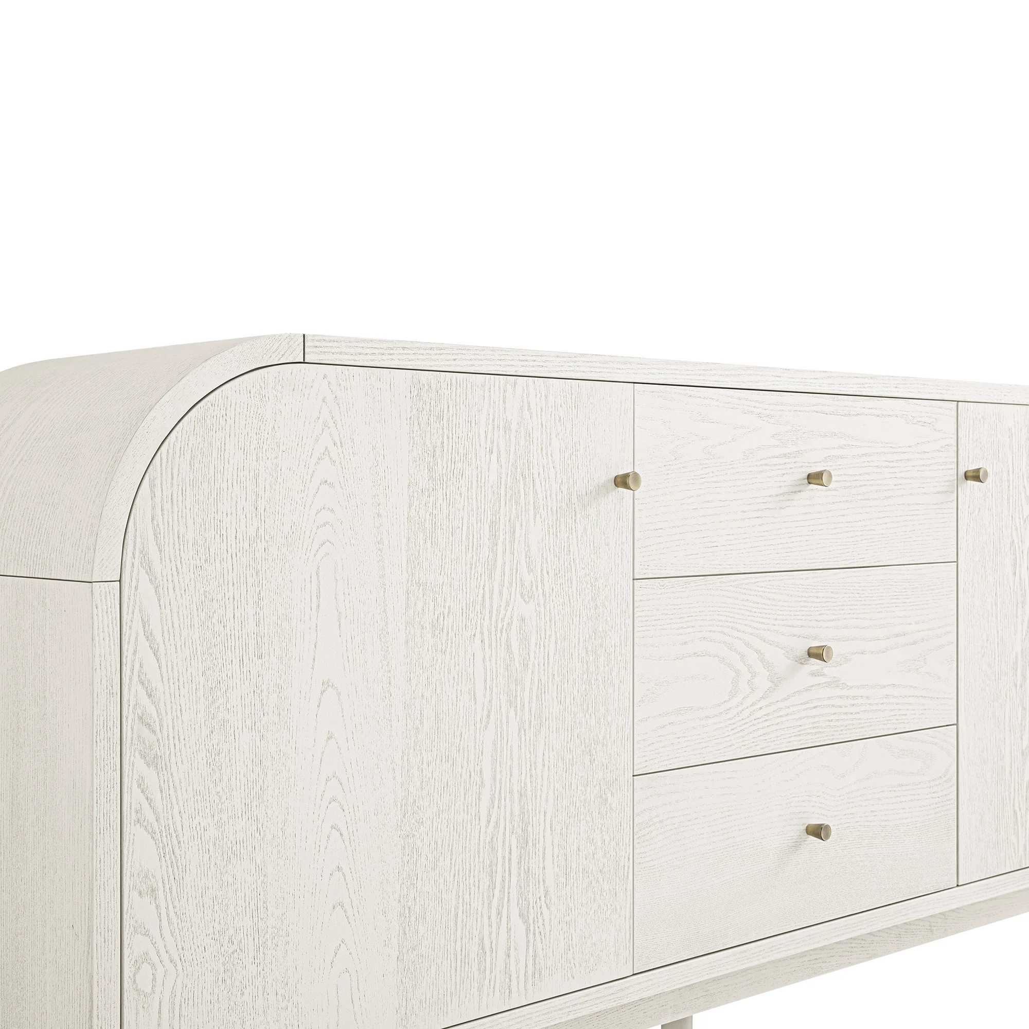 Maude Wide 3-Drawer Sideboard, Washed White Ash - Image 15