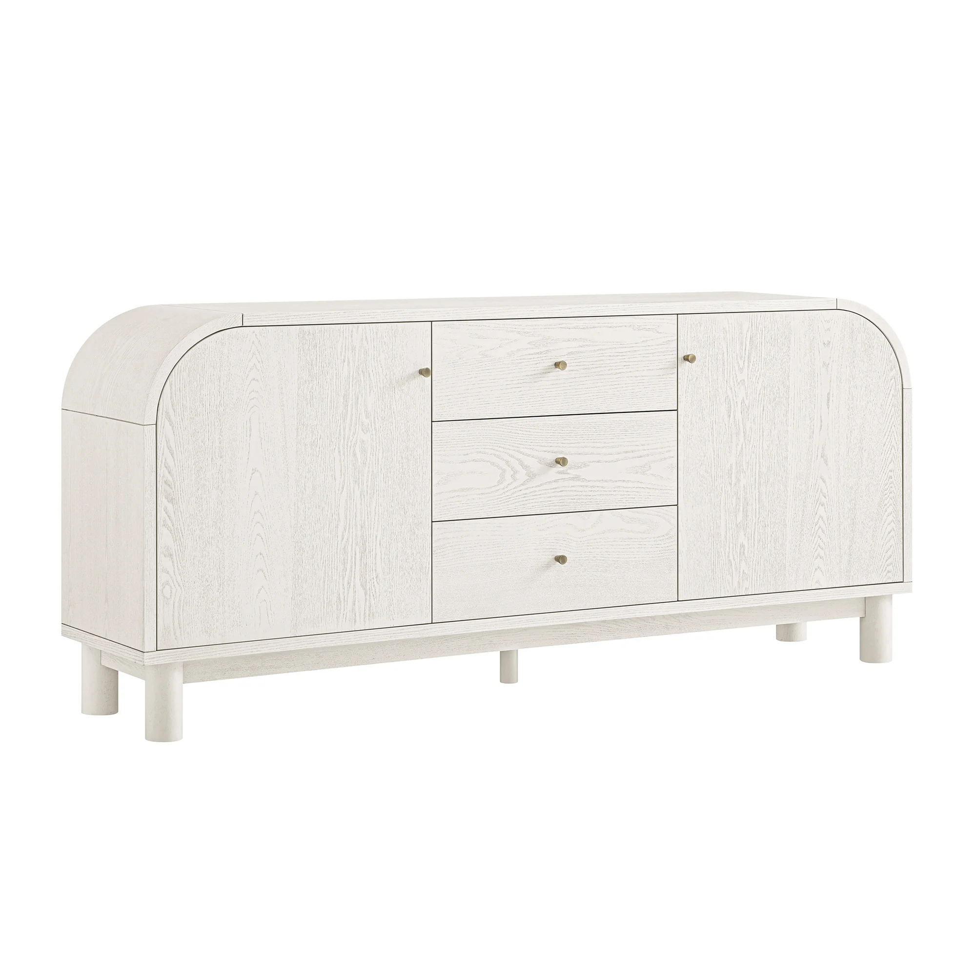 Maude Wide 3-Drawer Sideboard, Washed White Ash - Image 7