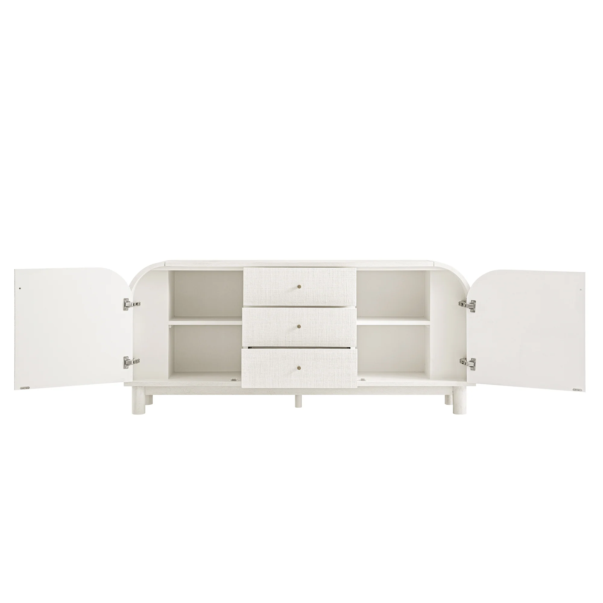 Maude Wide 3-Drawer Sideboard, Washed White Ash with Raffia - Image 13