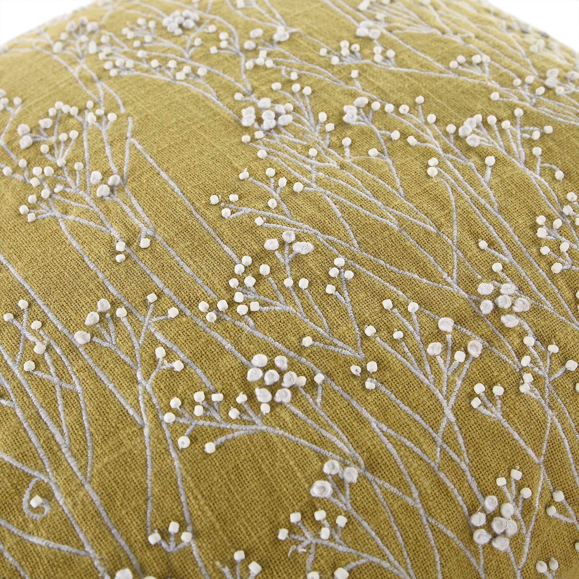 Meadow Hand Beaded and Embroidered Corn Yellow Cushion - Image 5