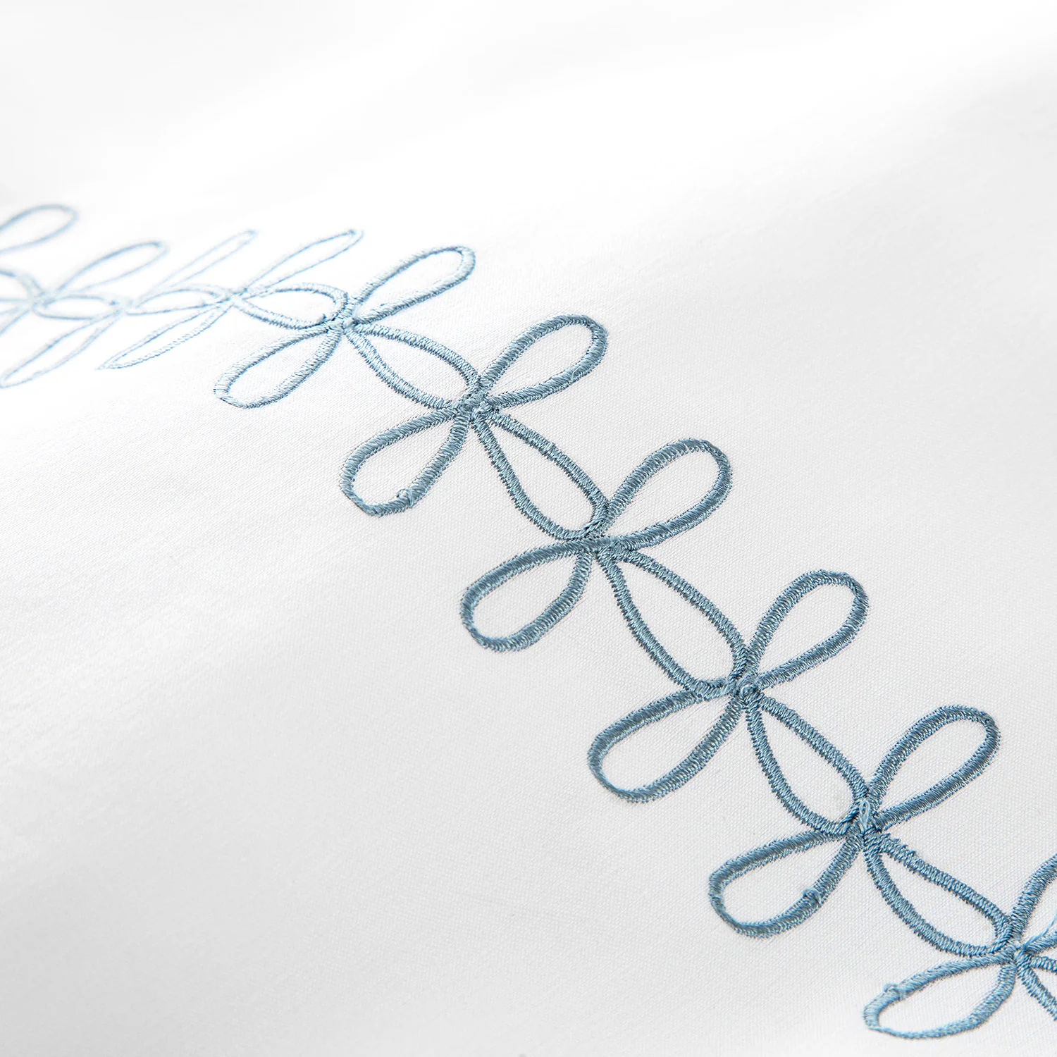 Milano Air Force Blue Knot Embroidered 600 Thread Count Cotton Sateen Duvet Set - Image 6