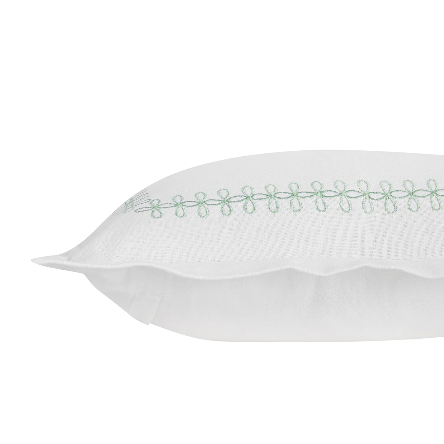 Milano Sea Spray Green Knot Embroidered Cotton Cushion - Image 5