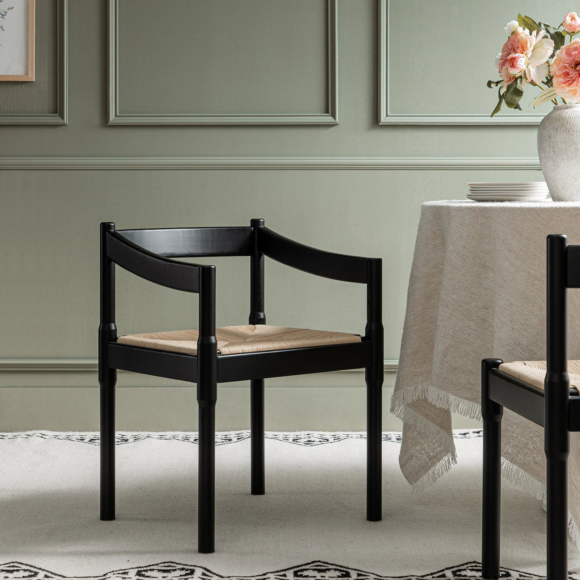 Minley 2-in-1 Carver Chair, Black Matte - Image 2