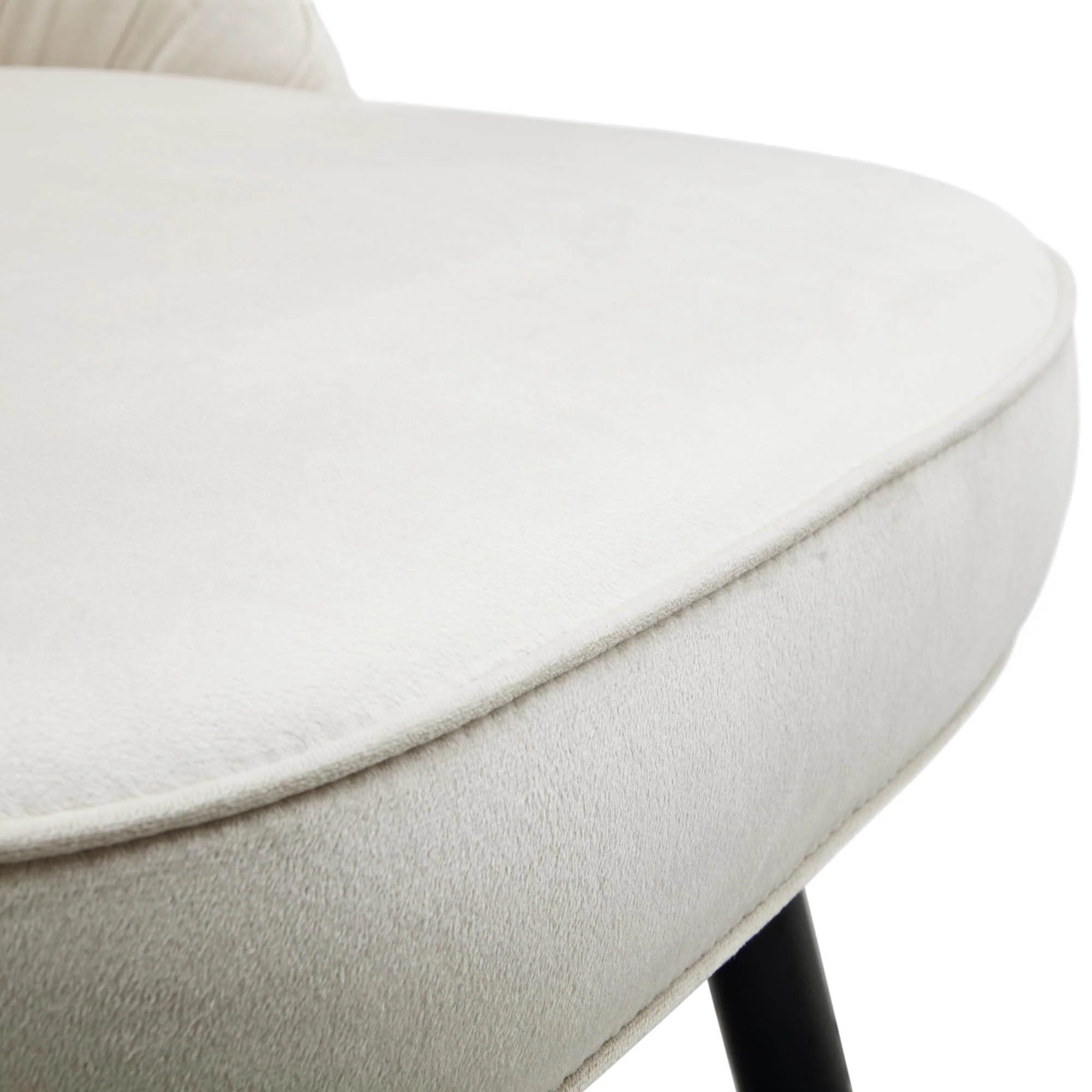 Miyae Set of 2 Pleated Champange Velvet Upholstered Dining Chairs - Image 12