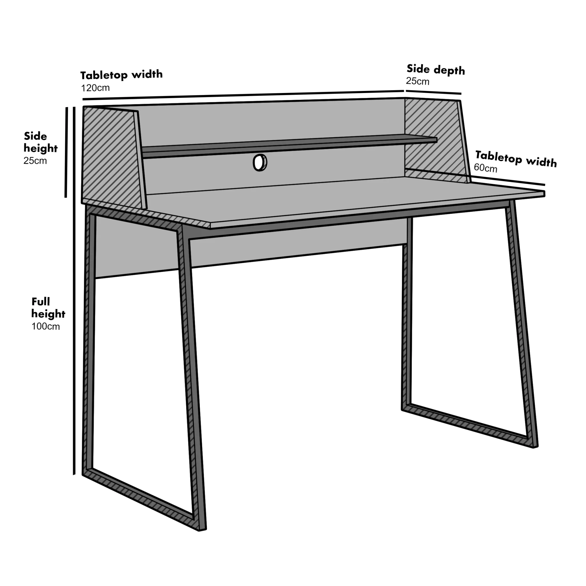 Moncton 120cm Office Desk with Shelf - Image 7