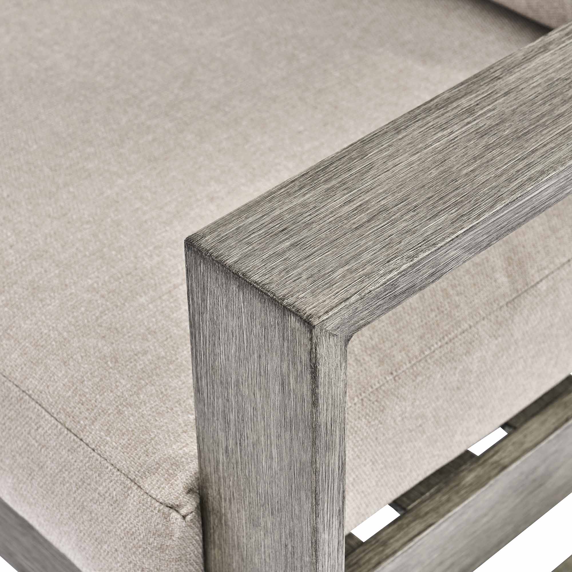 Montrose Aluminium Outdoor Sofa Set with Chaise, Brushed Silver Oak - Image 13