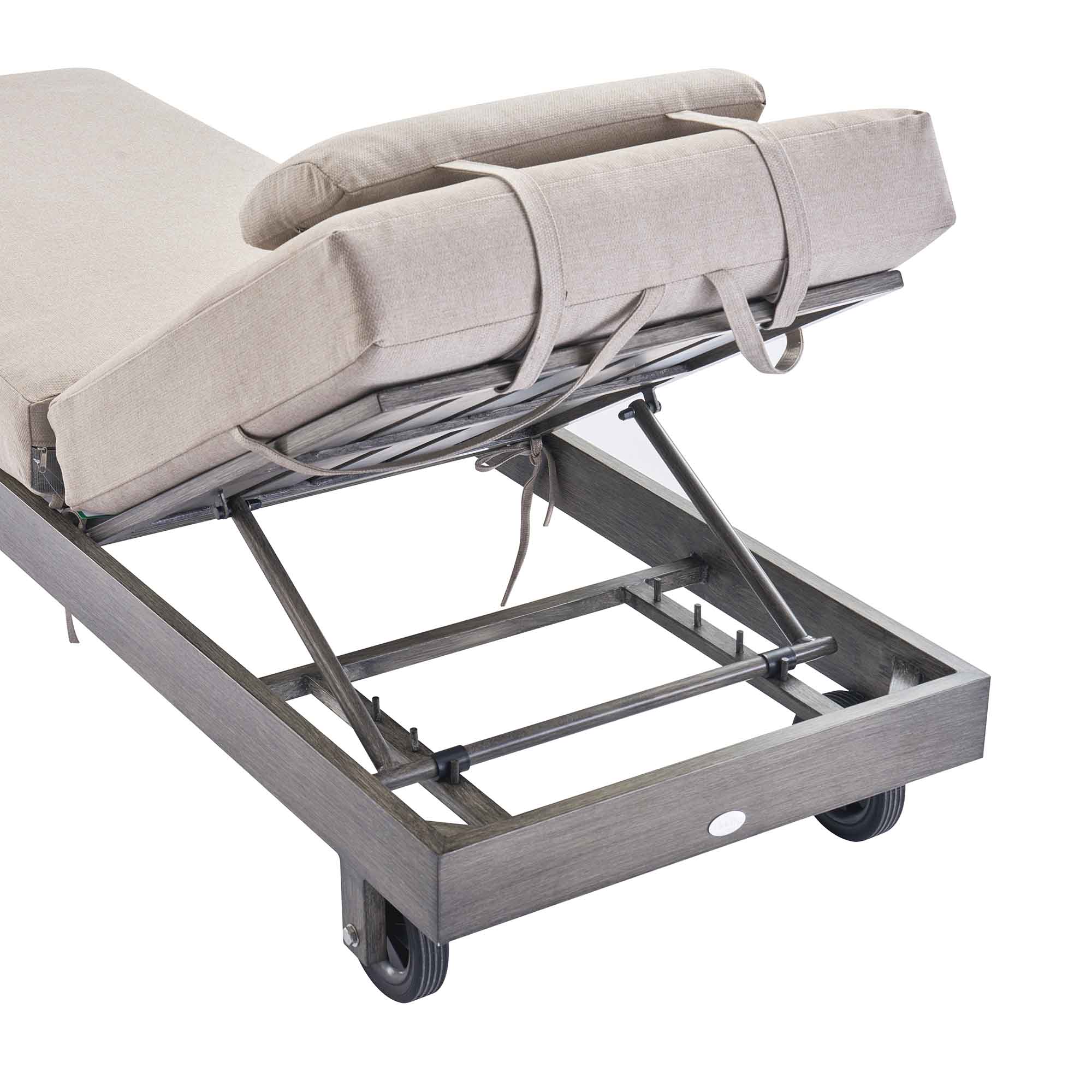 Montrose Aluminium Outdoor Sun Lounger, Brushed Silver Oak - Image 5