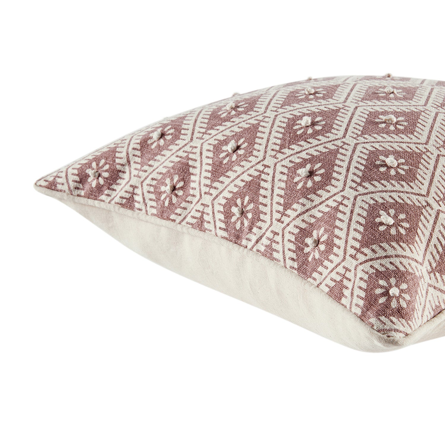 Nazaar Dusky Pink Floral Tessela Cotton Duck Cushion - Image 2