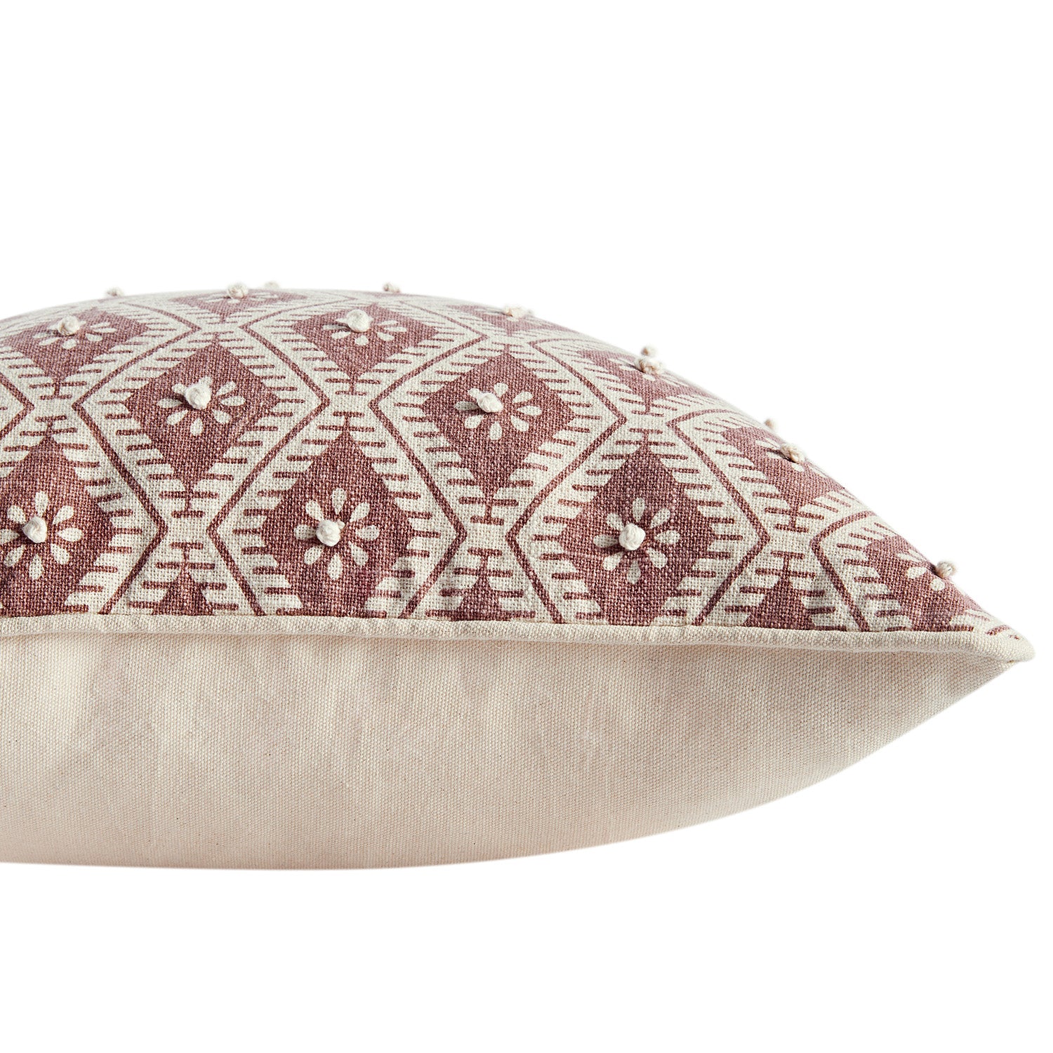 Nazaar Dusky Pink Floral Tessela Cotton Duck Cushion - Image 3