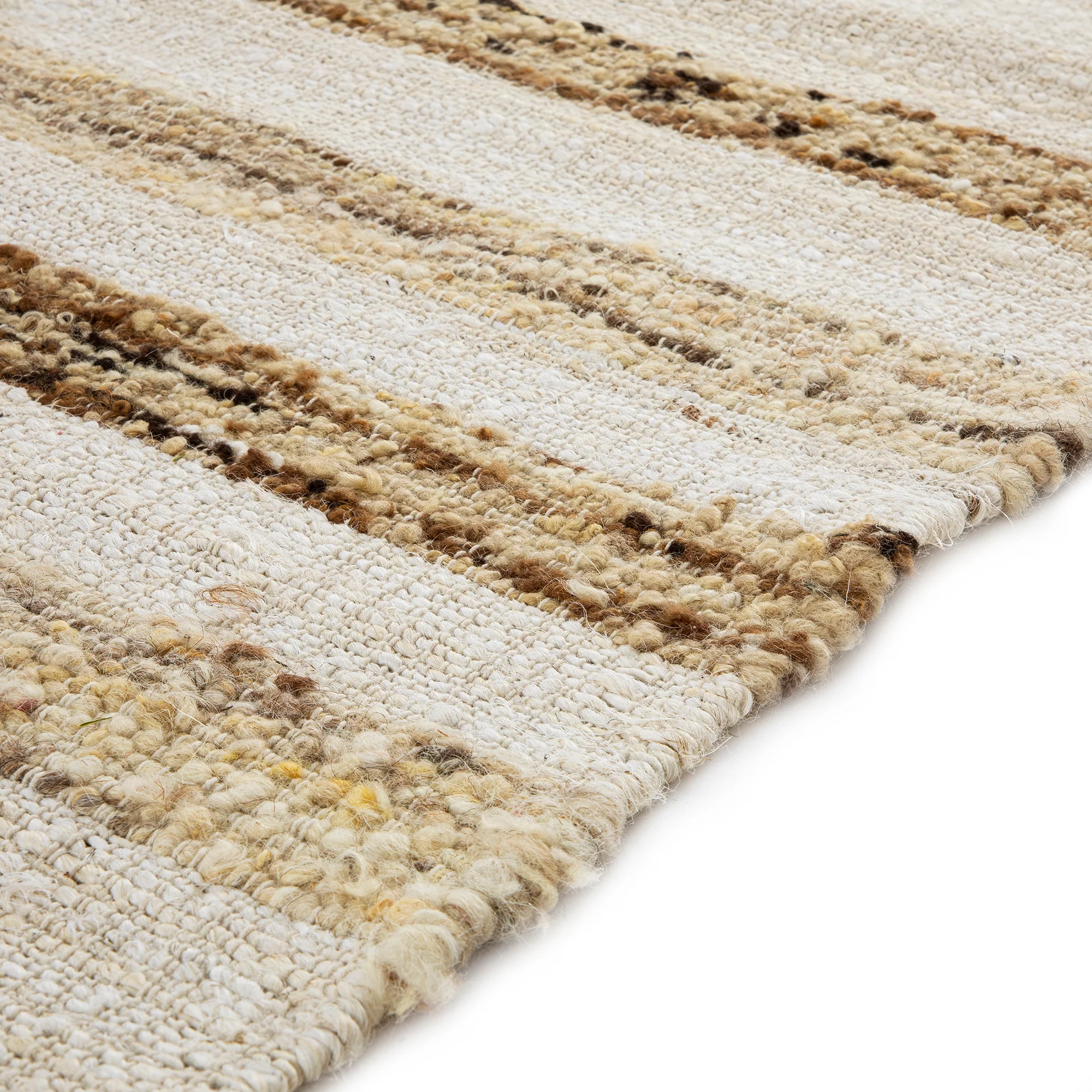 Noa Linear Cream Handwoven Wool Rug - Image 5