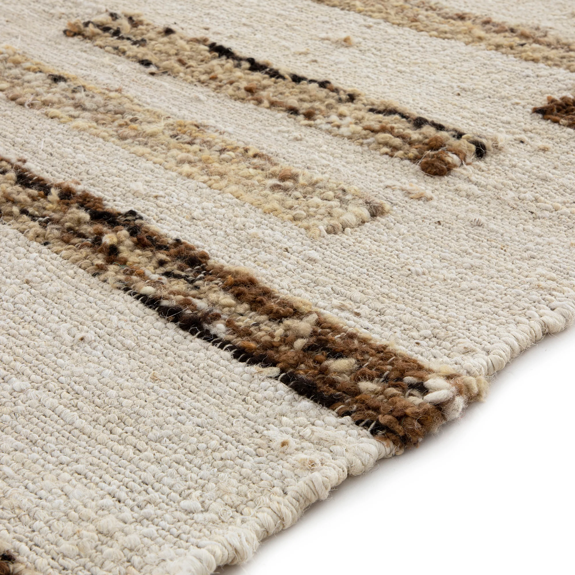 Noa Linear Cream Handwoven Wool Runner - Image 6
