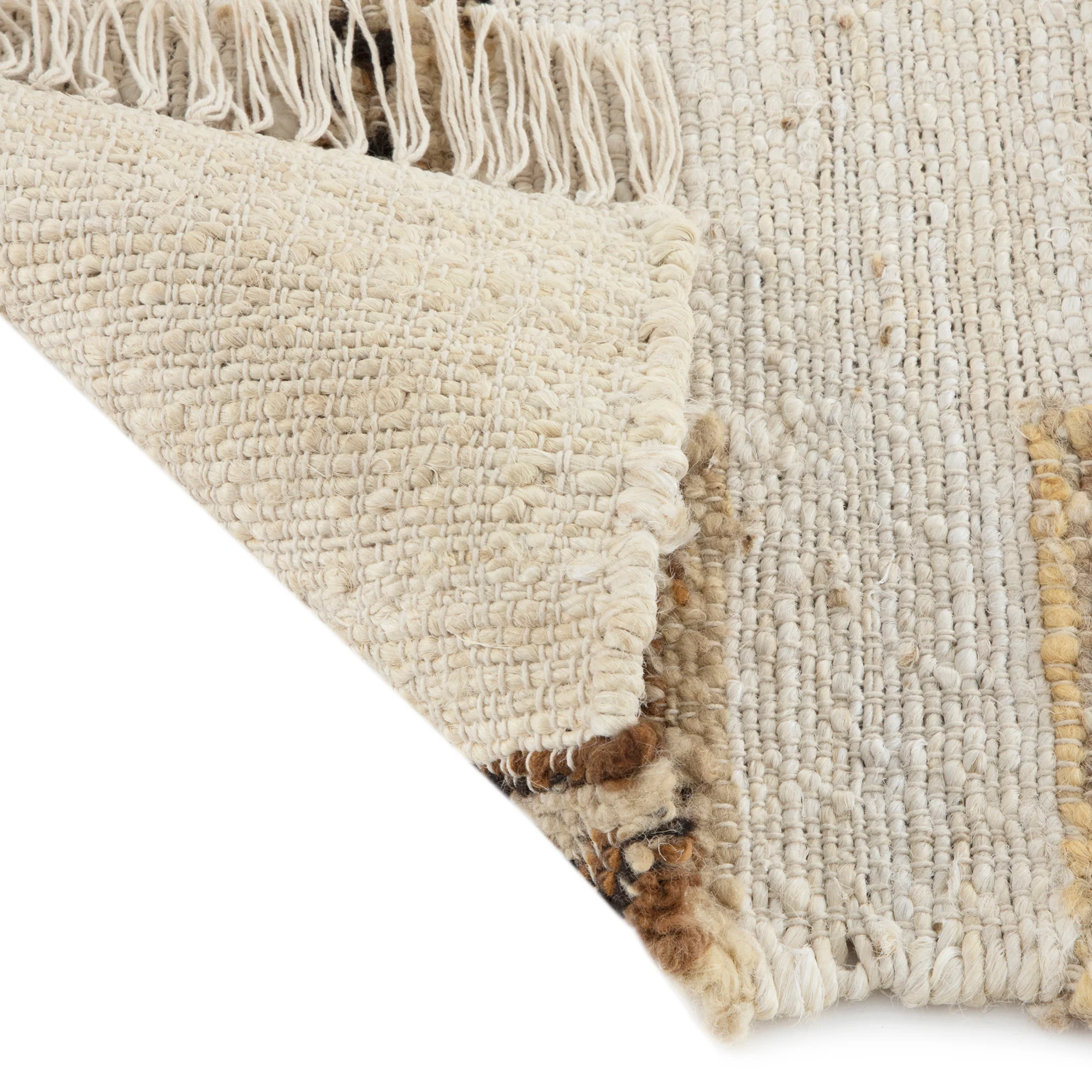 Noa Linear Cream Handwoven Wool Runner - Image 7
