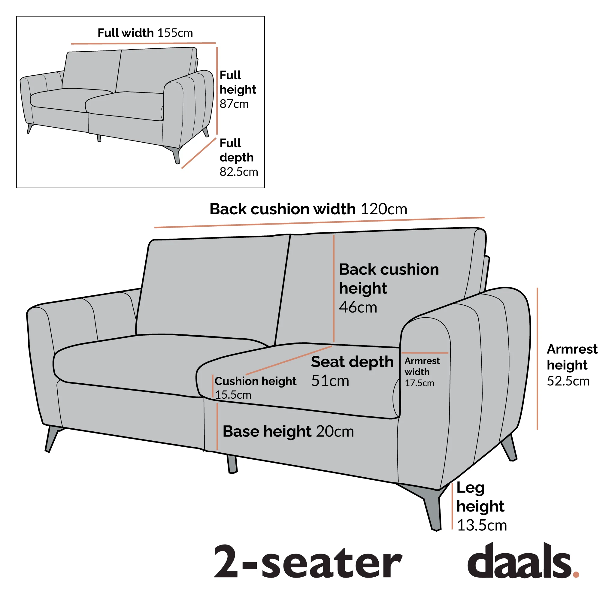 Noak 2-Seater Grey Woven Fabric Sofa with Chrome Legs - Image 6
