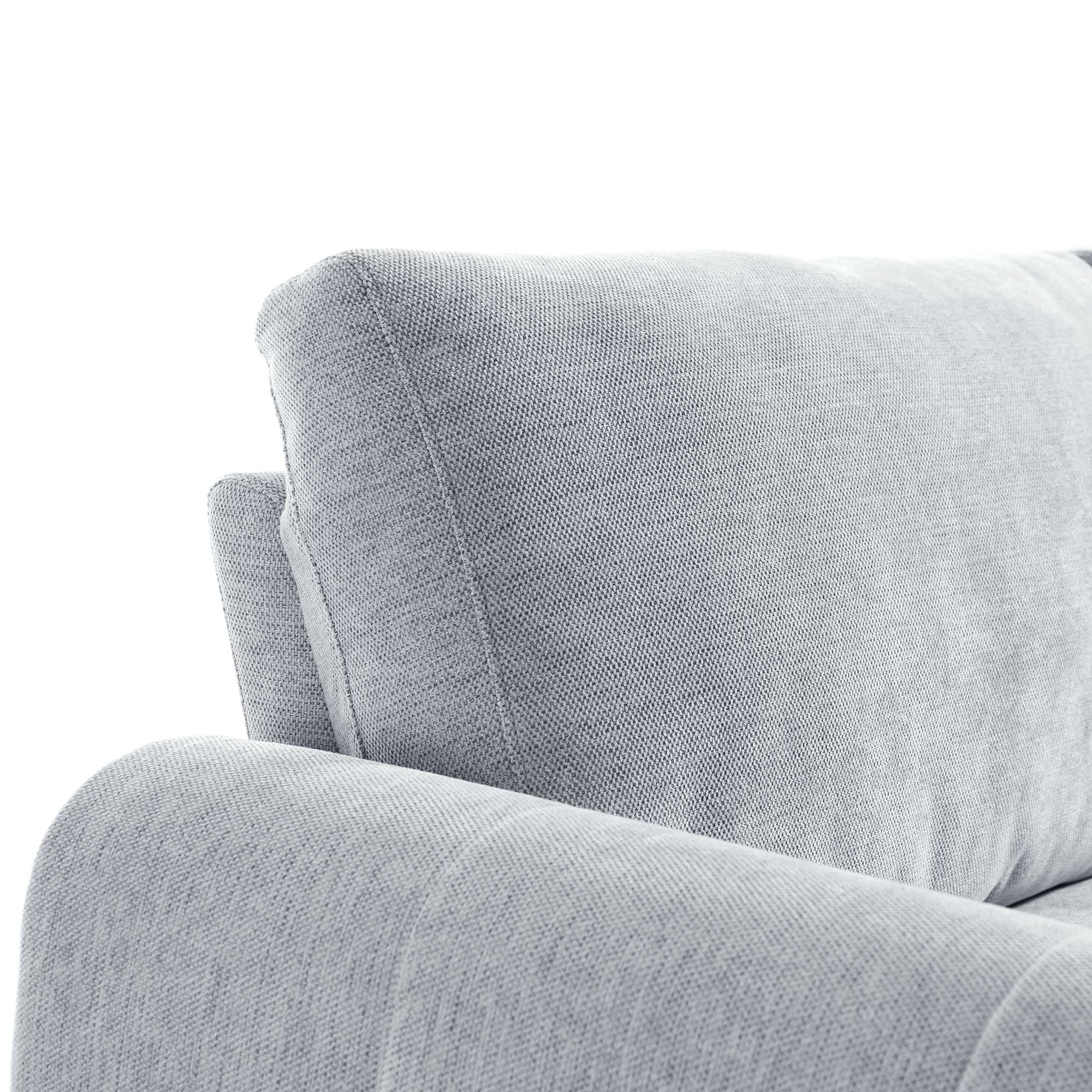 Noak 2-Seater Grey Woven Fabric Sofa with Chrome Legs - Image 10