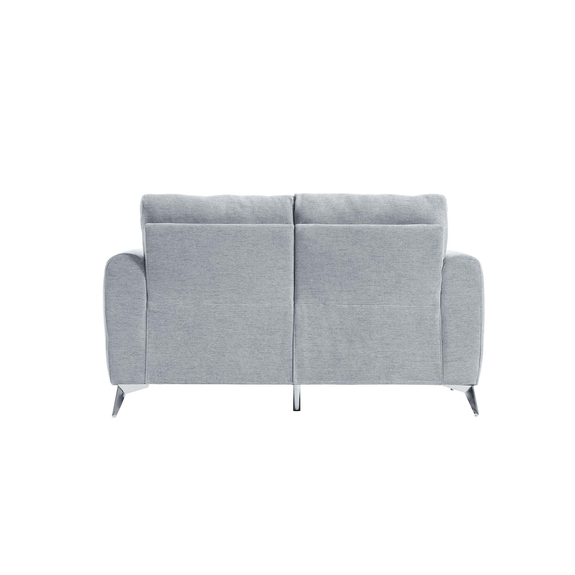 Noak 2-Seater Grey Woven Fabric Sofa with Chrome Legs - Image 7