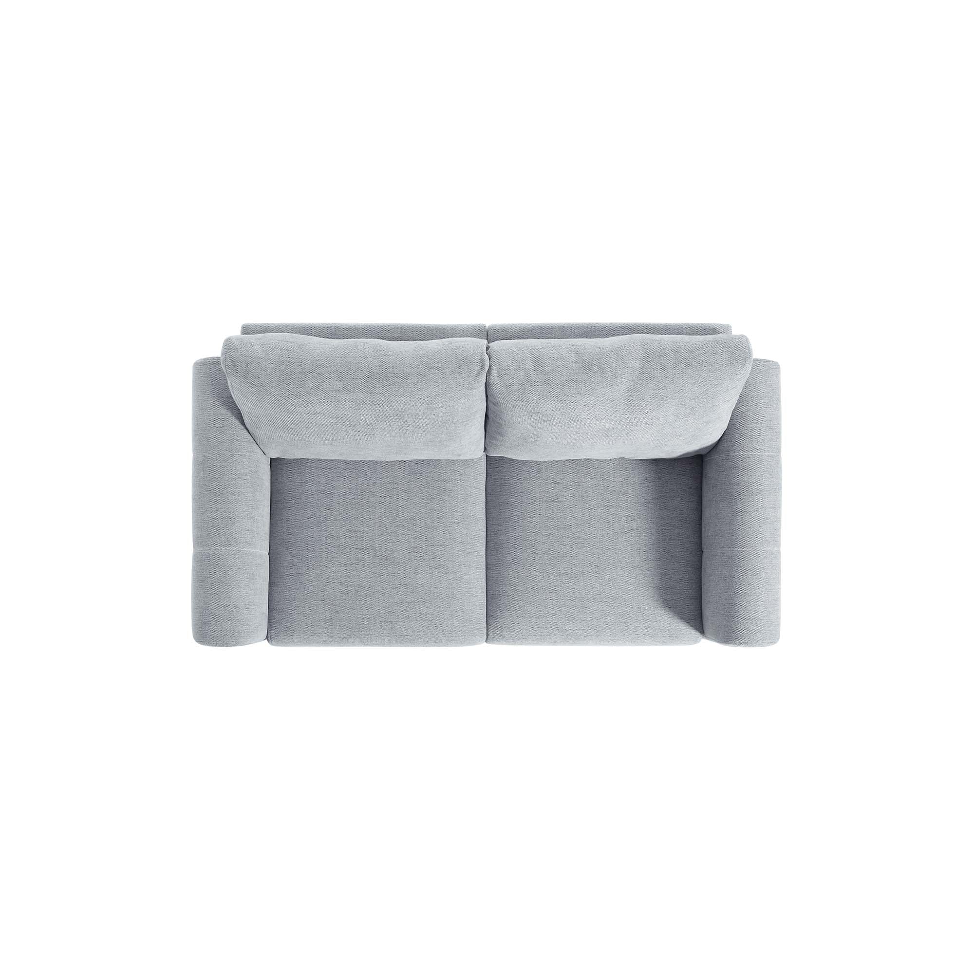 Noak 2-Seater Grey Woven Fabric Sofa with Chrome Legs - Image 9