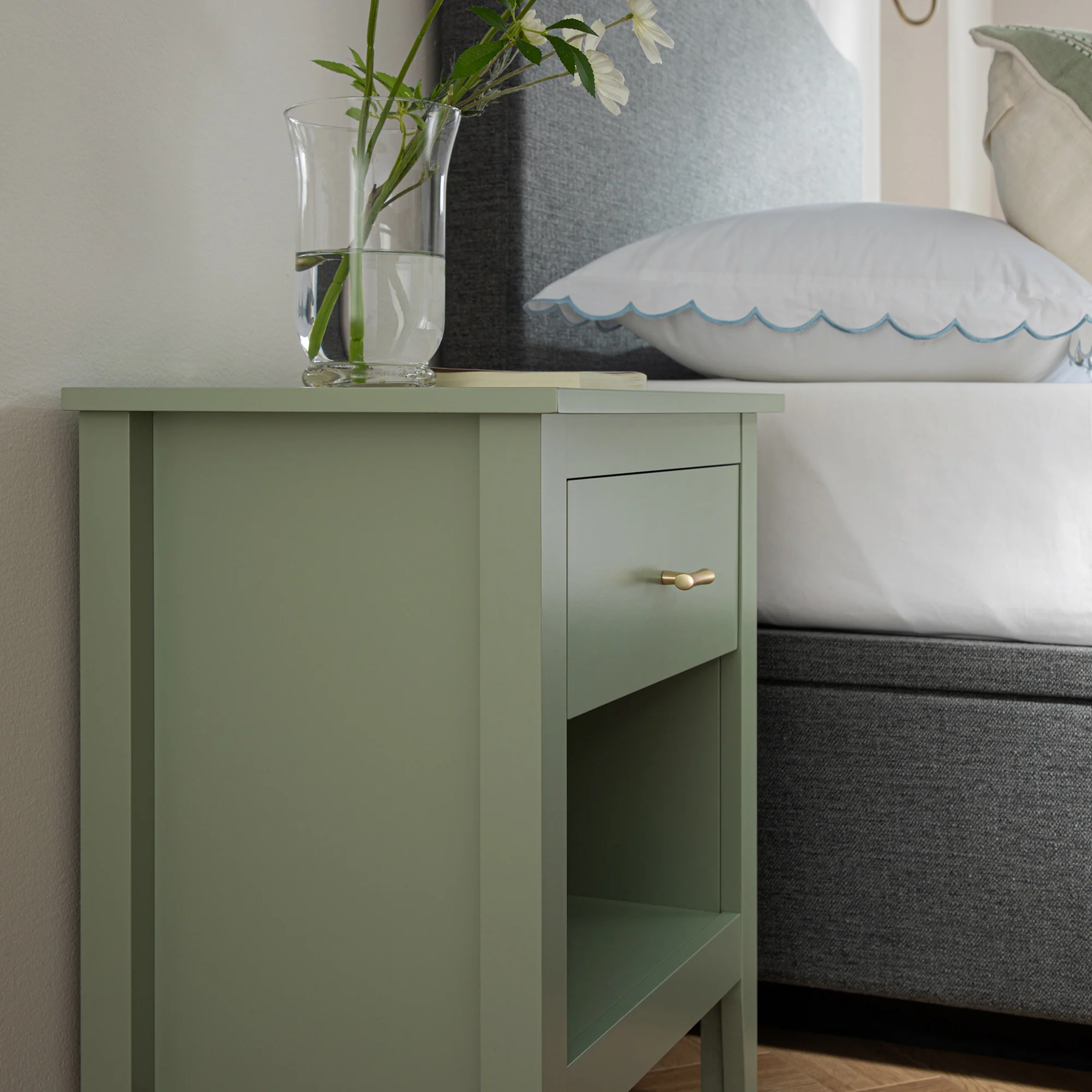 Oakham 1-Drawer Bedside Table, Desert Sage - Image 5