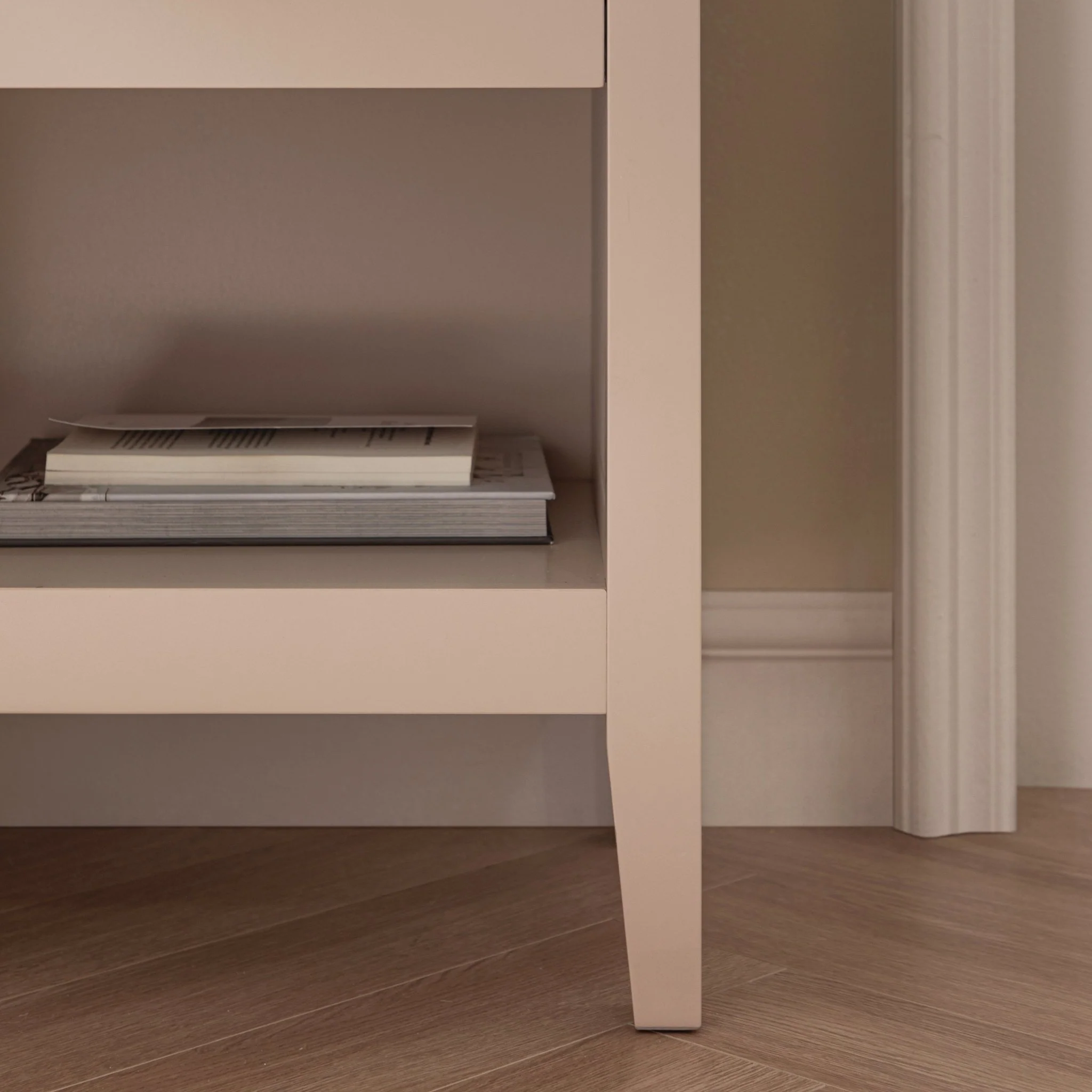 Oakham 1-Drawer Bedside Table, Nude Pink - Image 5