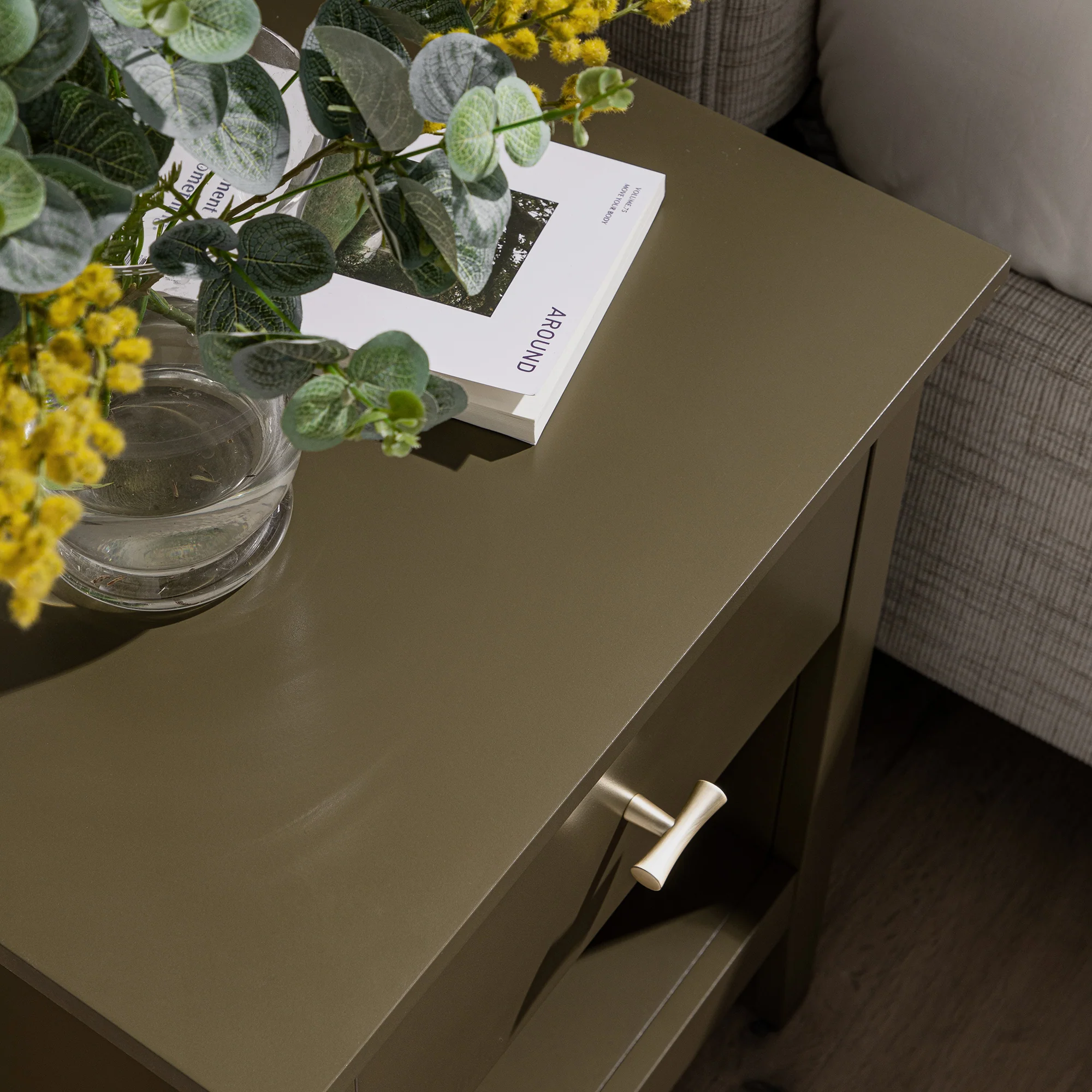 Oakham 1-Drawer Bedside Table, Olive Grove - Image 5