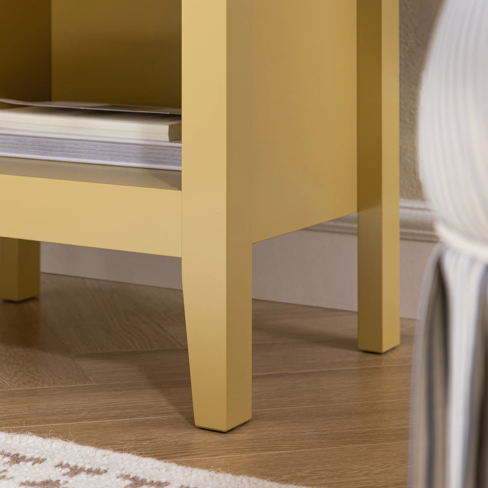 Oakham 1-Drawer Bedside Table, Rattan Yellow - Image 5