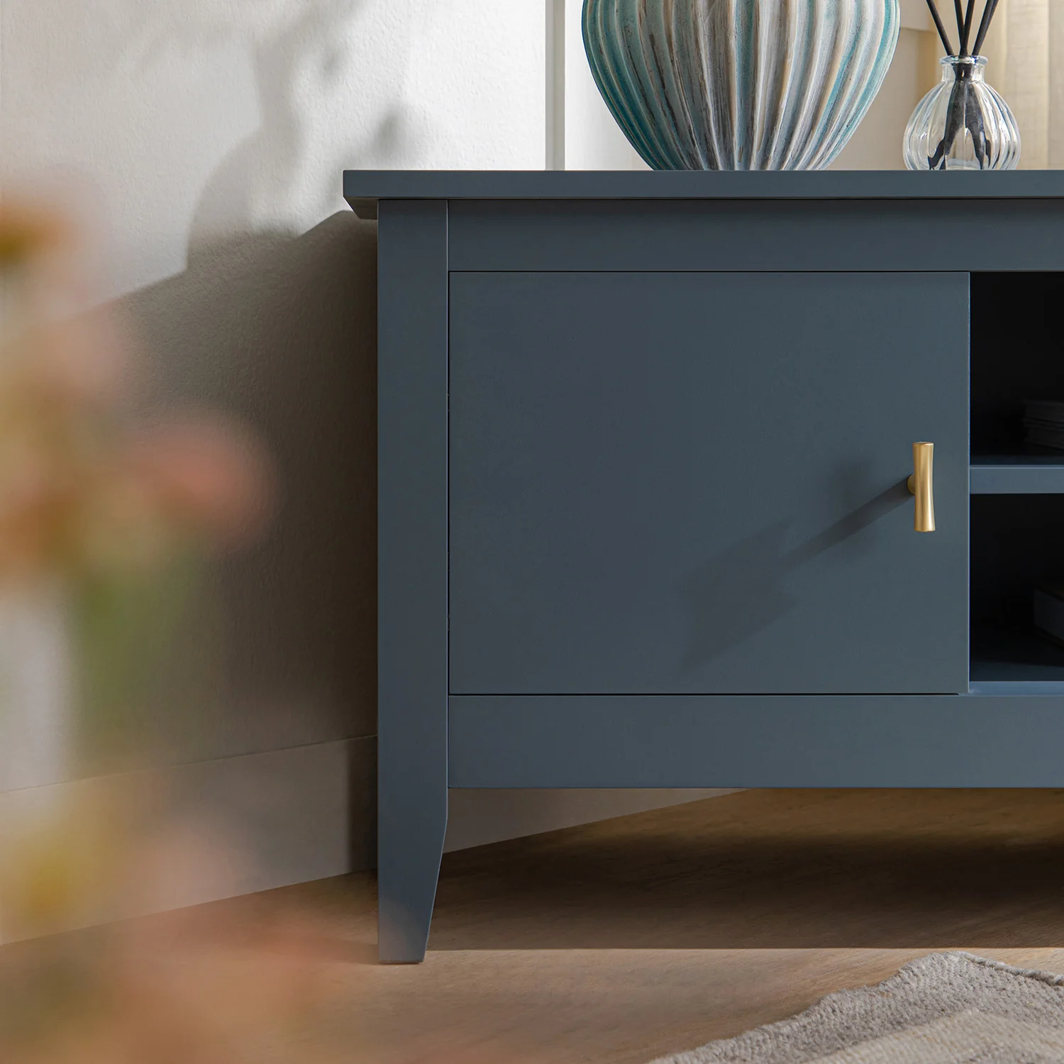Oakham 120cm Corner TV Unit, Stormy Blue - Image 7