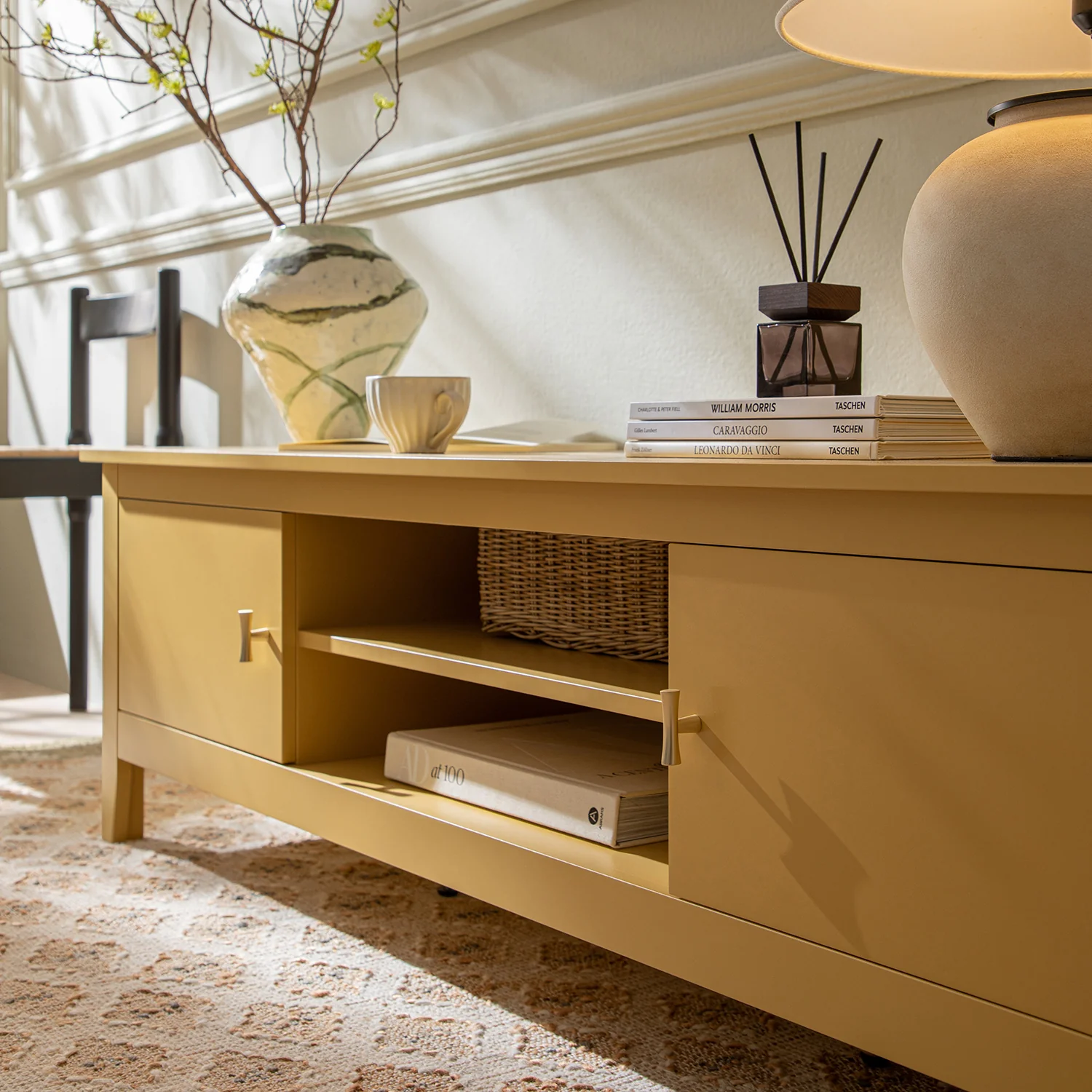 Oakham 150cm TV Unit, Rattan Yellow - Image 5