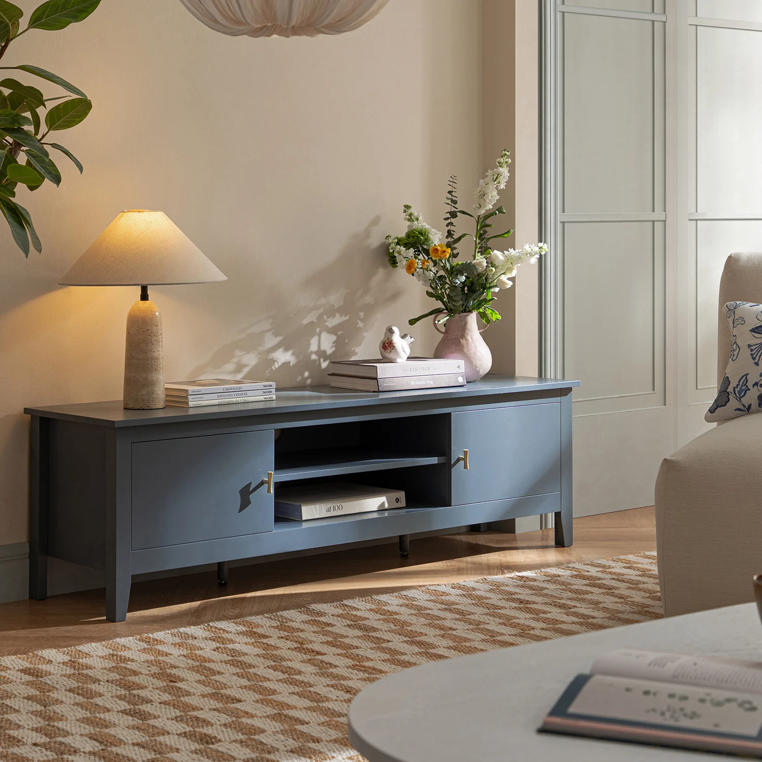 Oakham 150cm TV Unit, Stormy Blue - Image 2